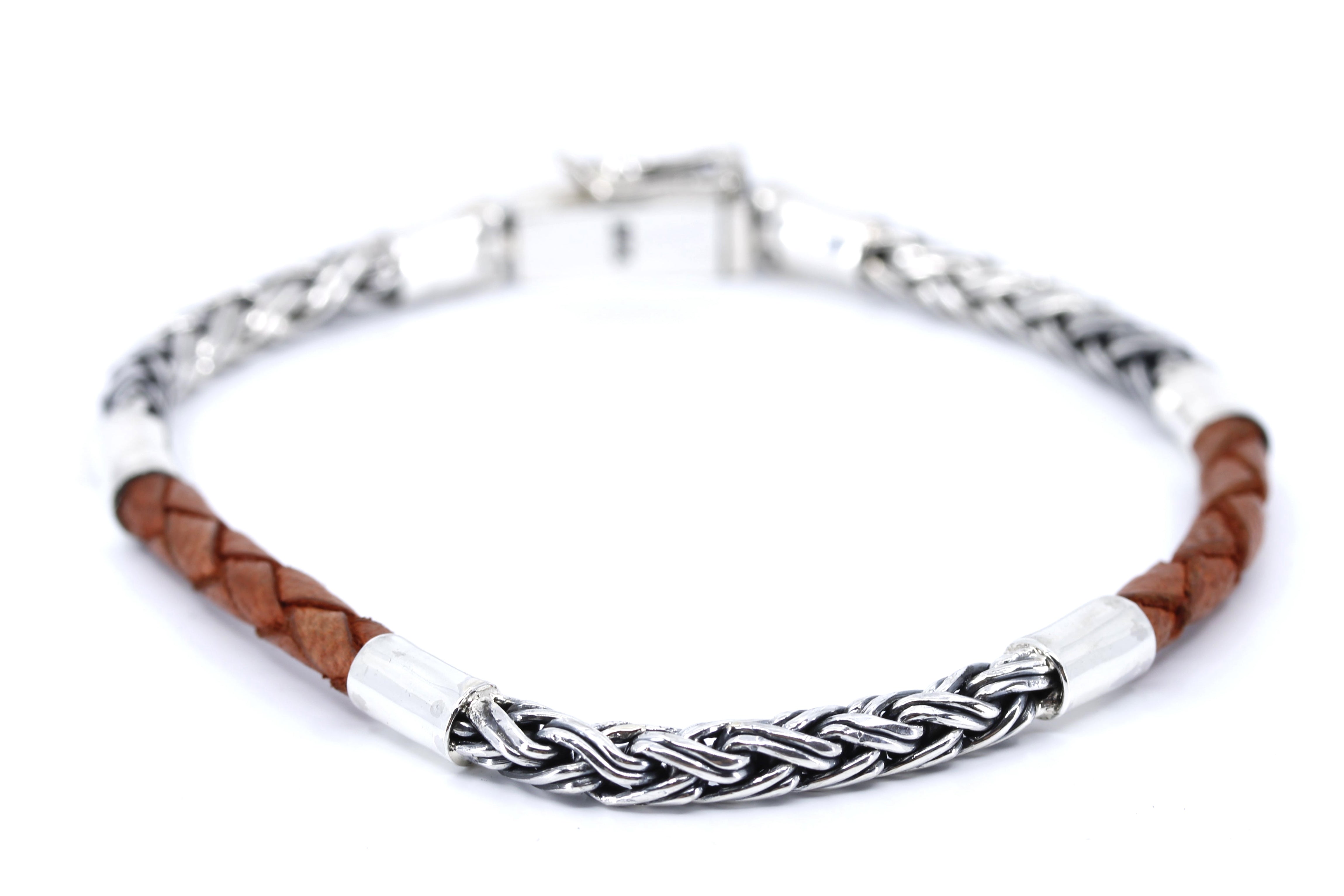 NOVA Braided Chain & Leather Bracelet