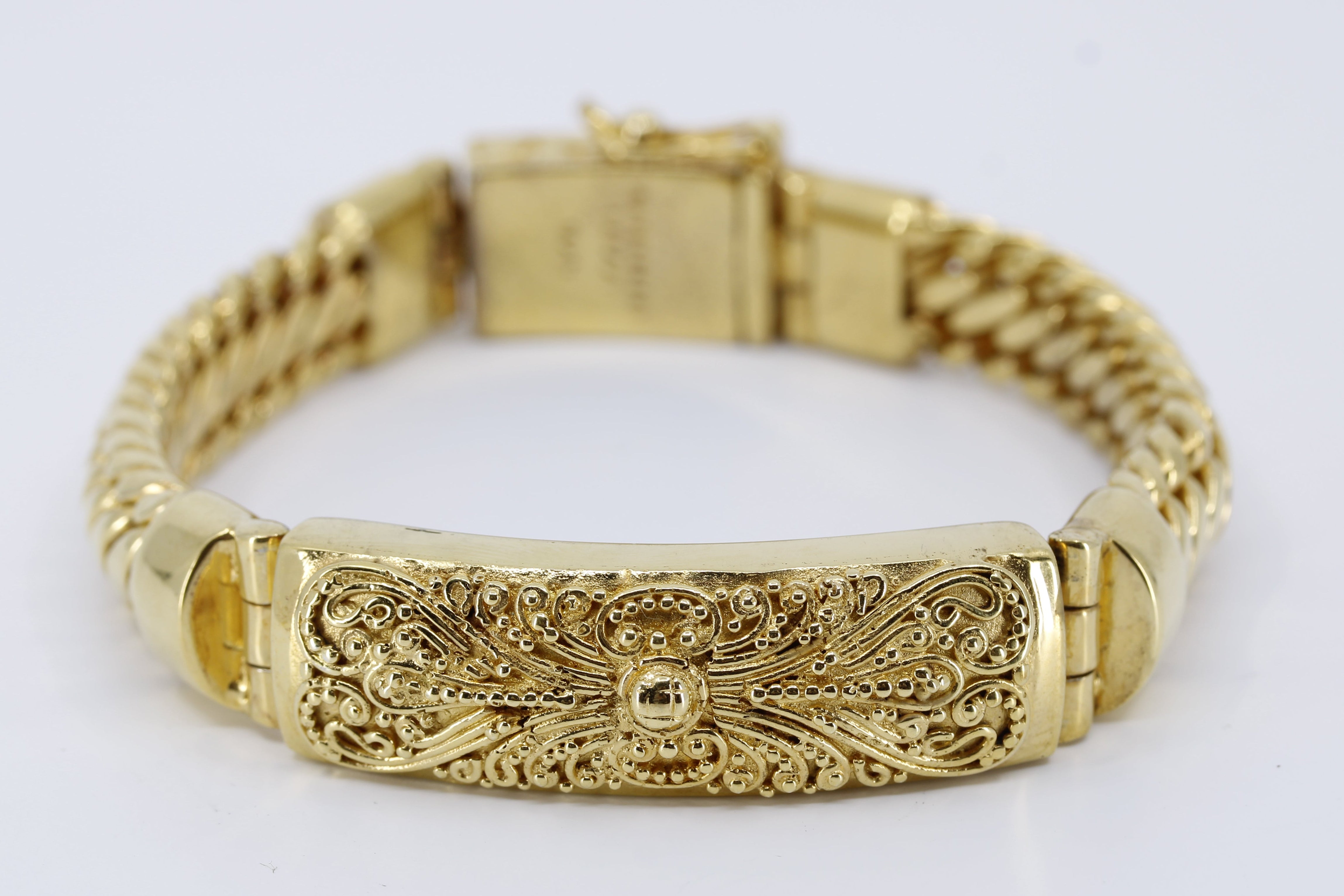 SREYA 18K Gold Vermeil Woven Chain Bar Bracelet