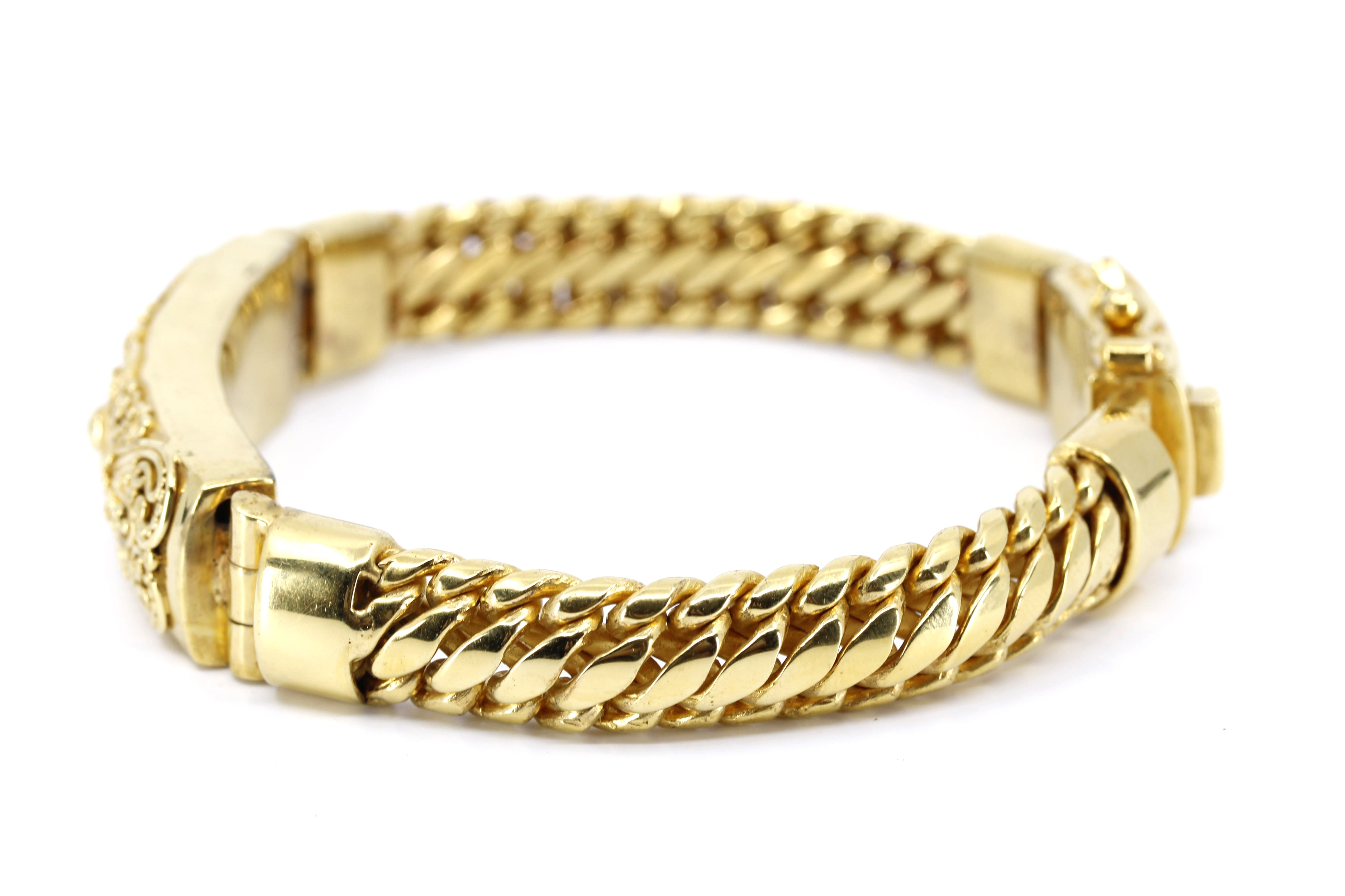 SREYA 18K Gold Vermeil Woven Chain Bar Bracelet