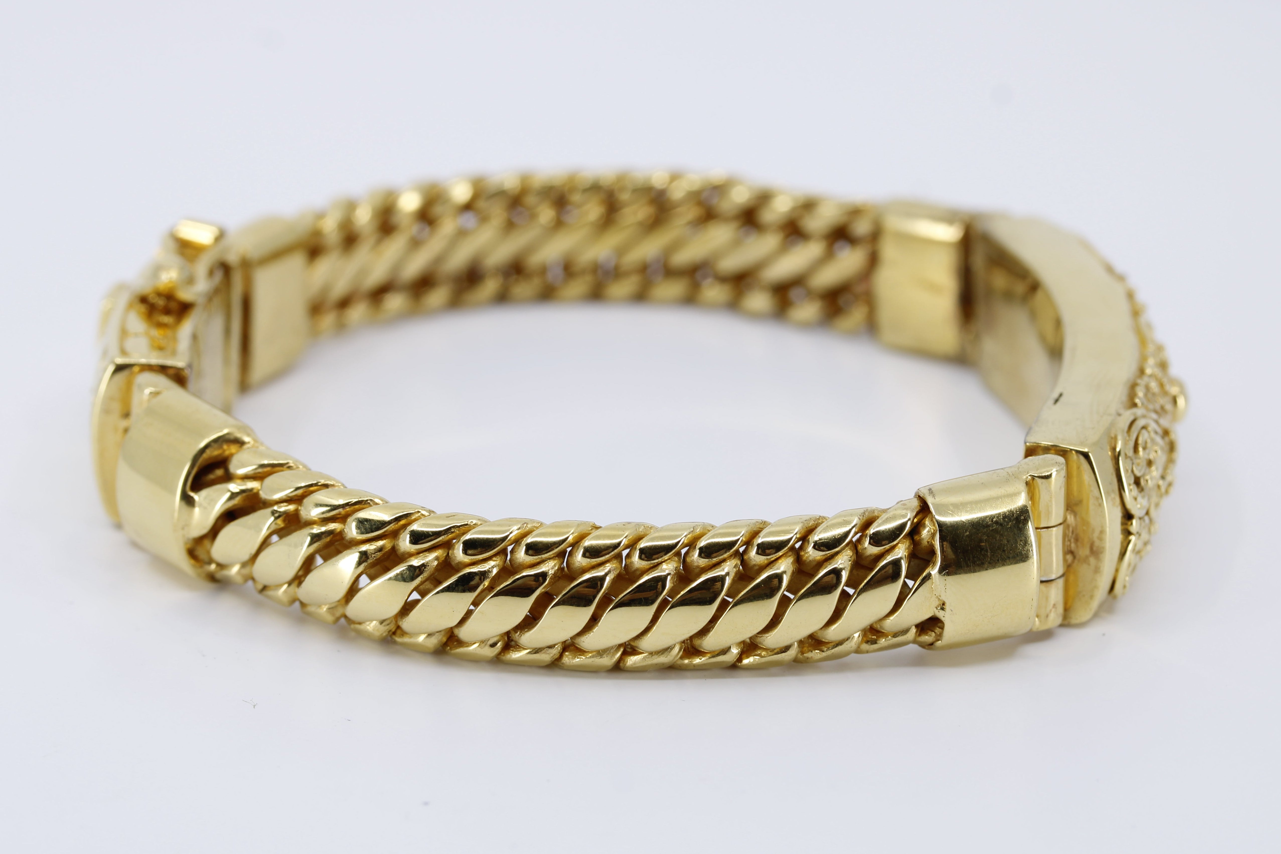 SREYA 18K Gold Vermeil Woven Chain Bar Bracelet