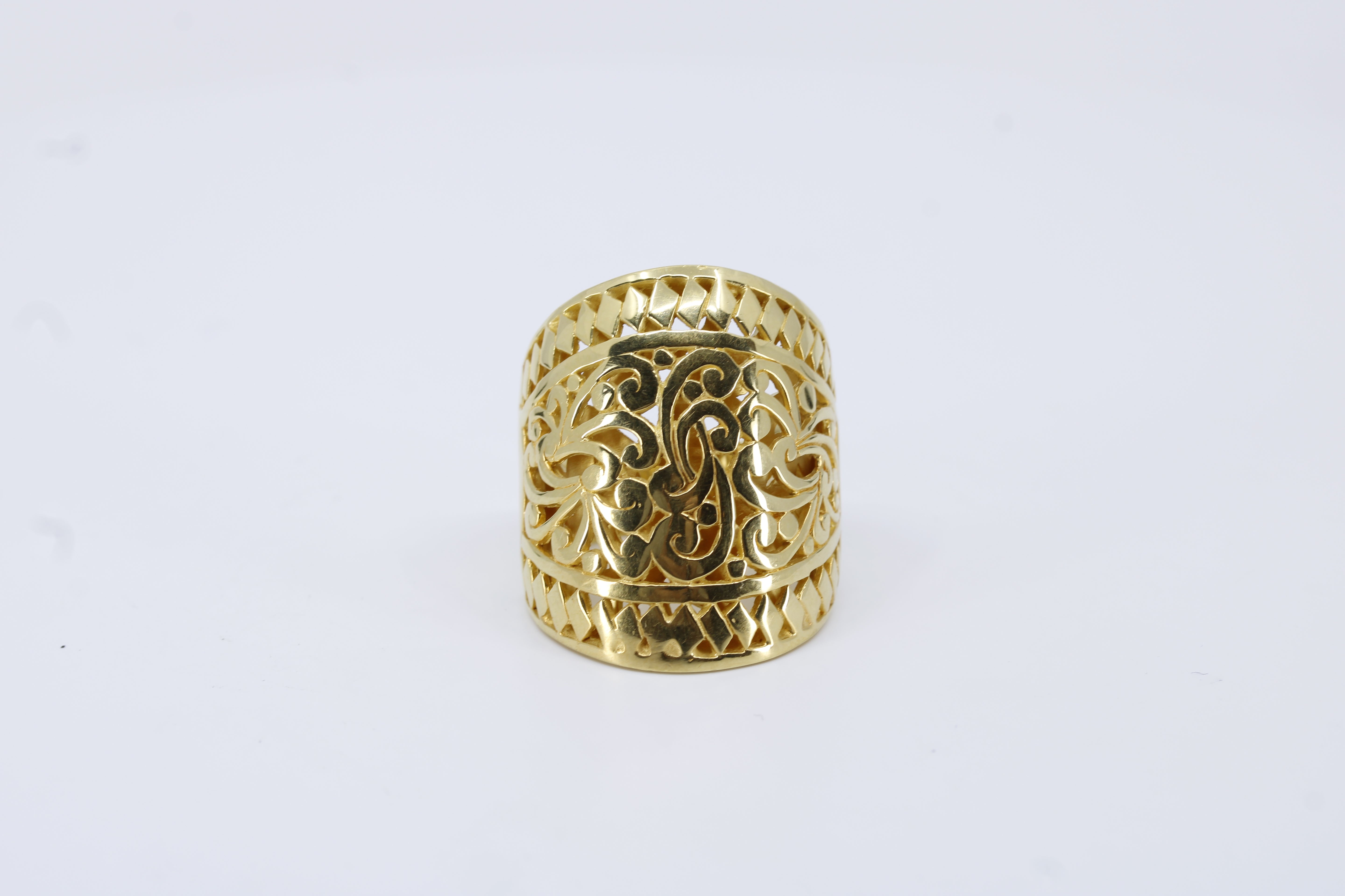 Casa Bali Carved Cigar Band Ring