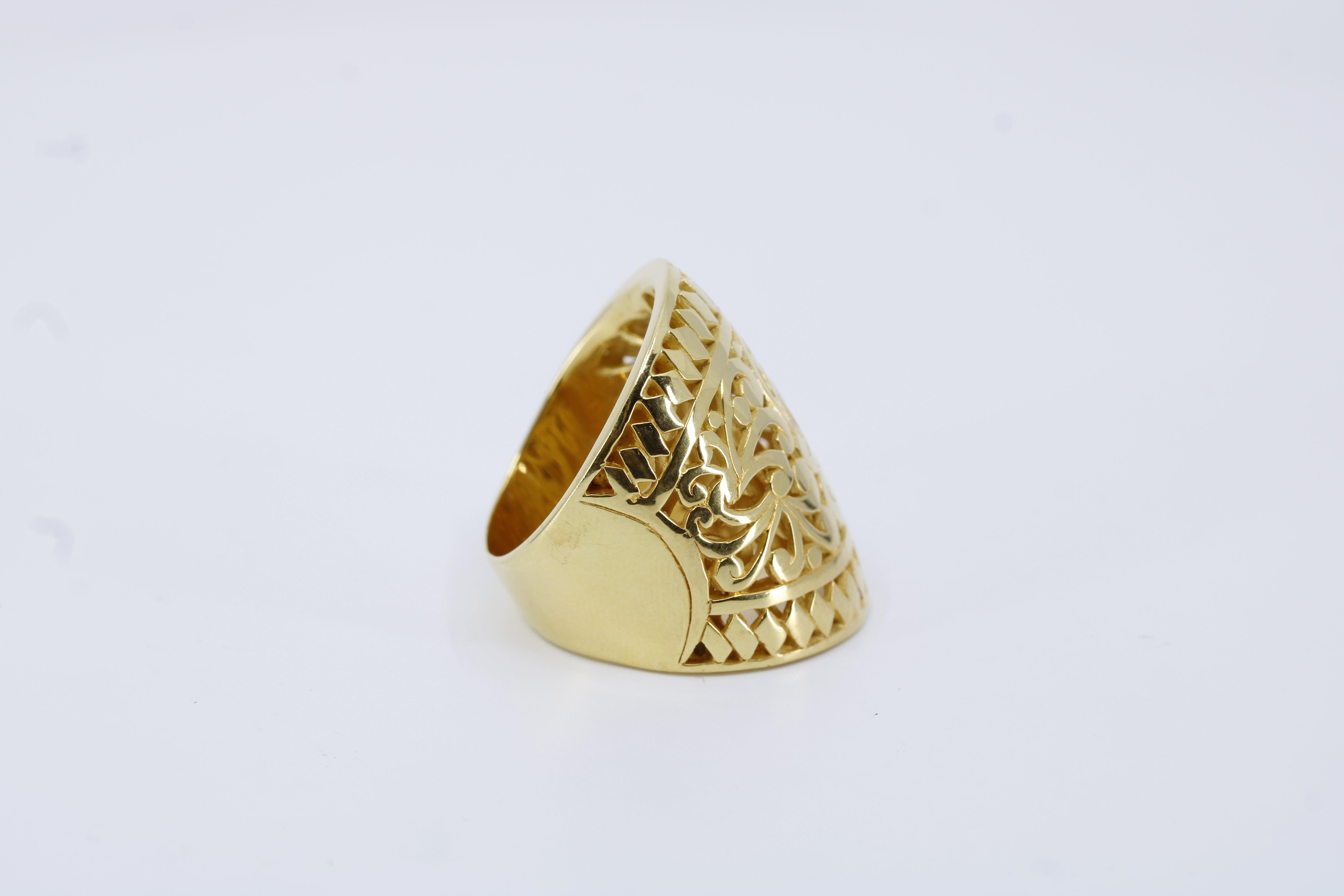 Casa Bali Carved Cigar Band Ring