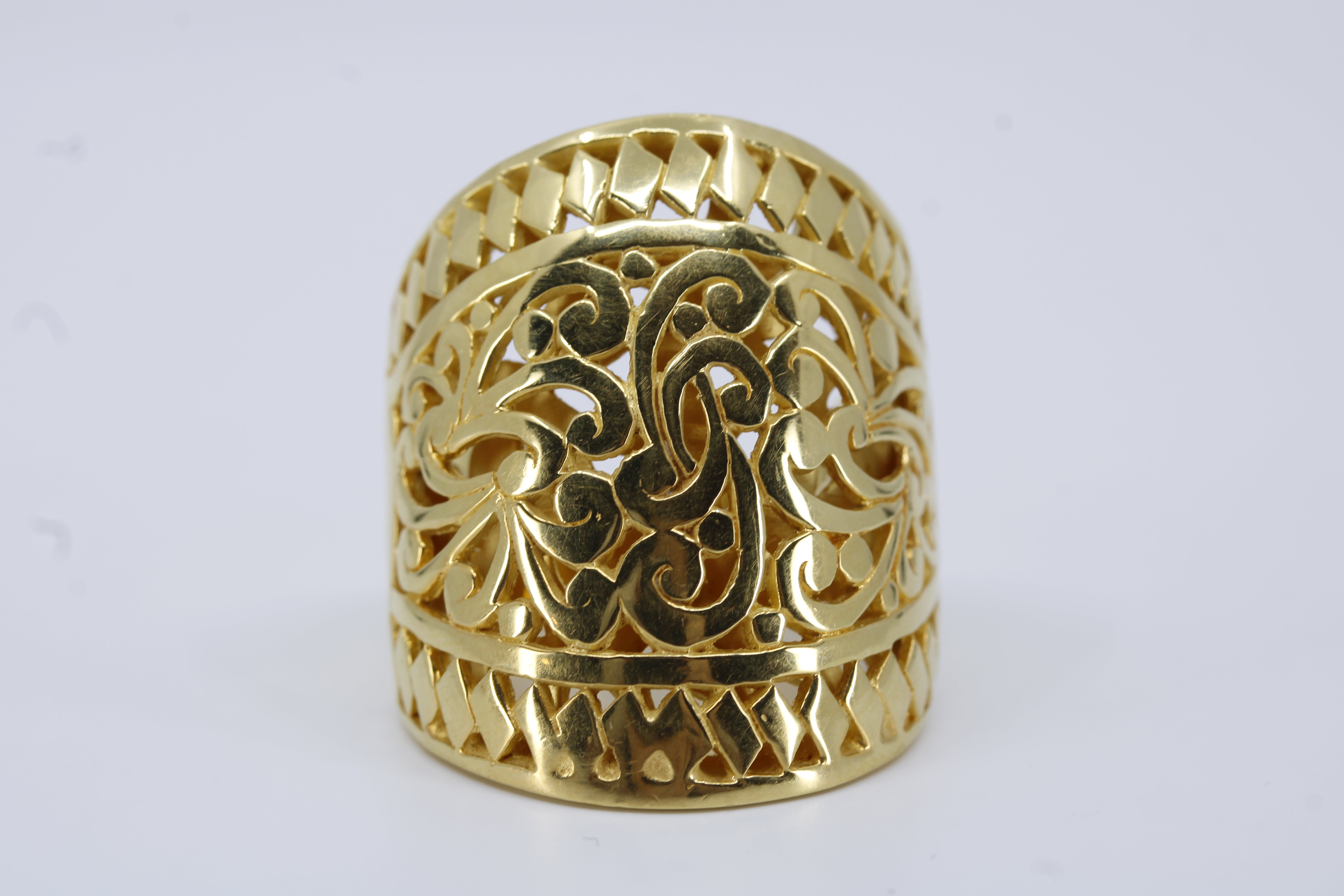 Casa Bali Carved Cigar Band Ring