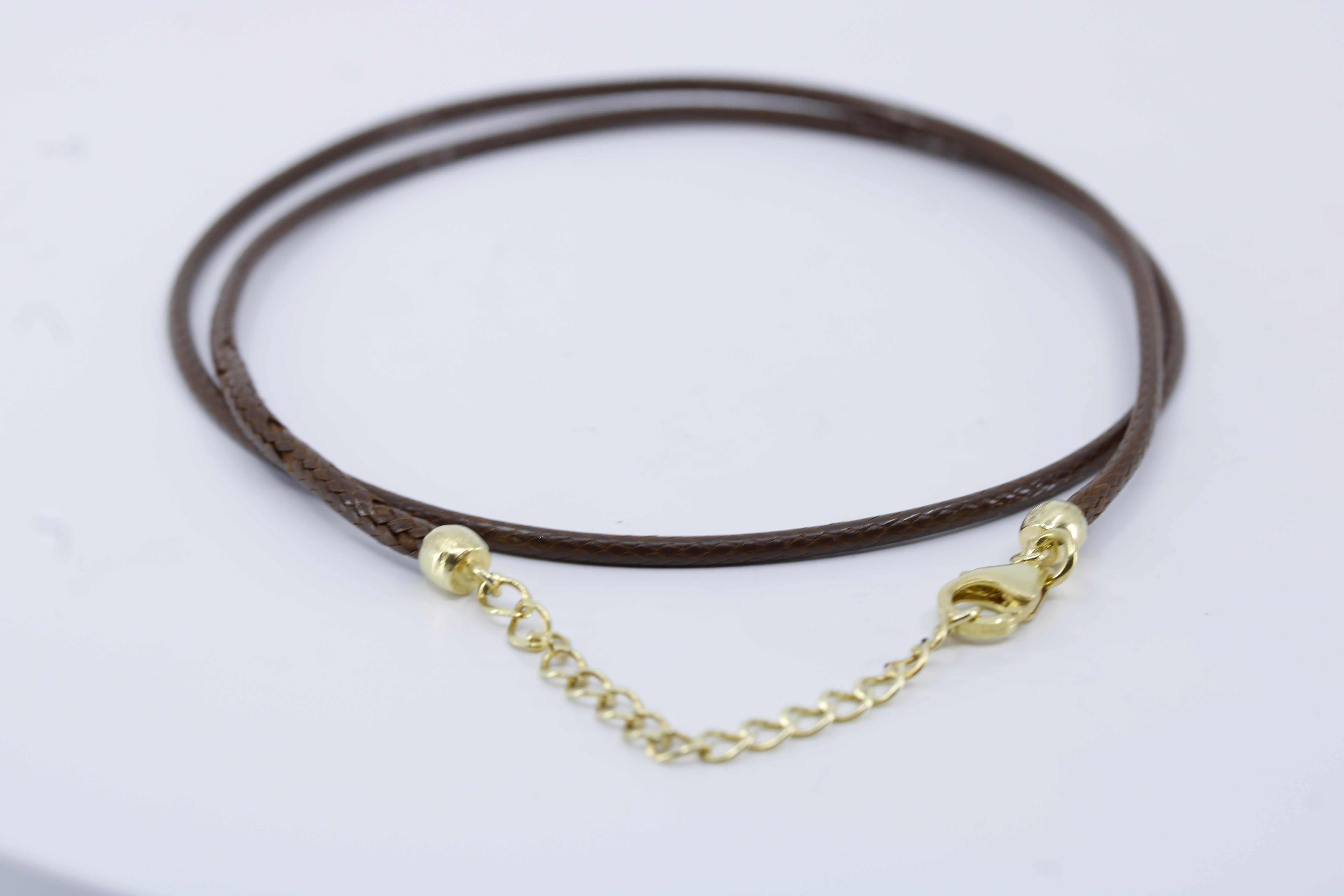 Linea Brown Leather Cord Necklace with 18K Gold Vermeil