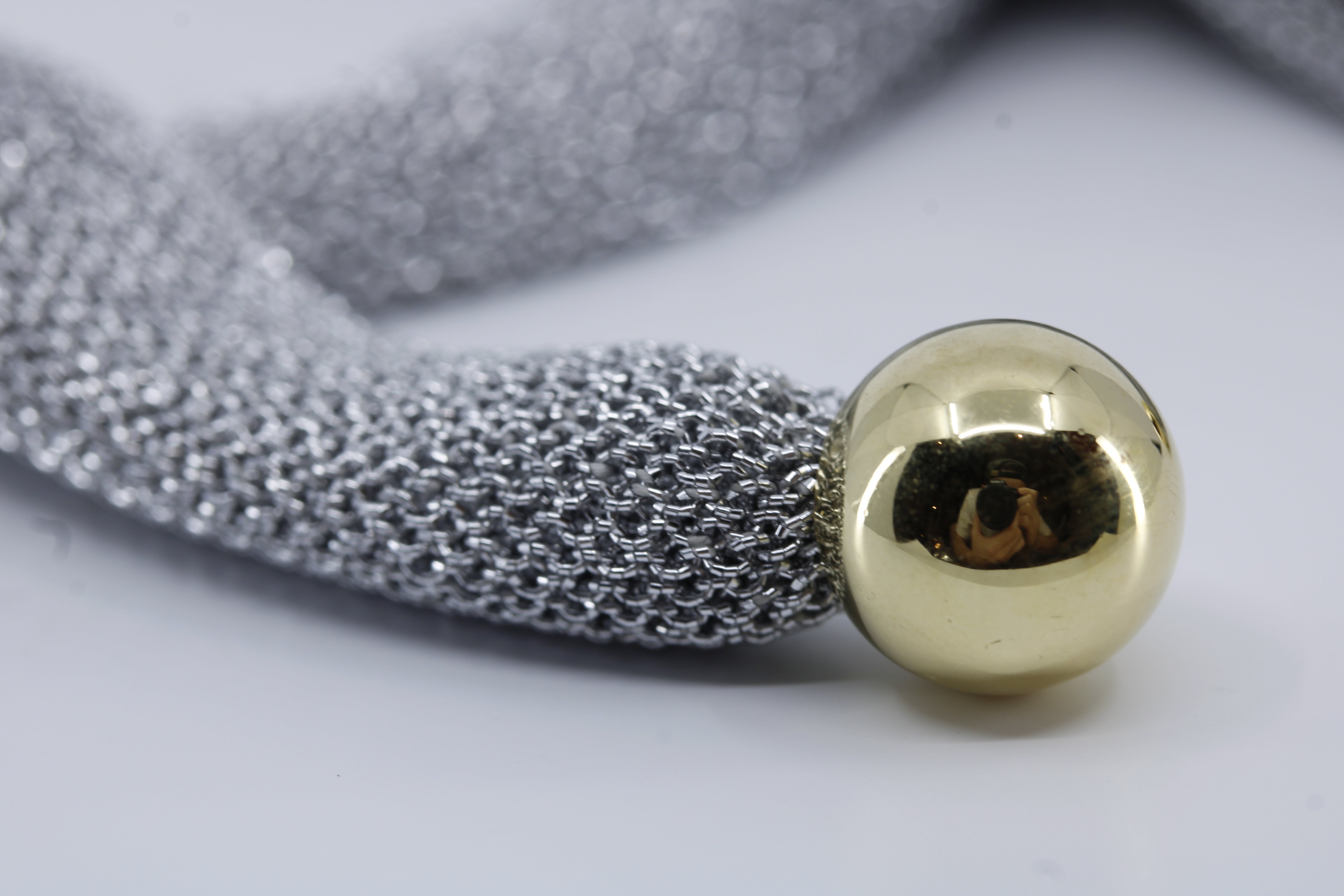Vento Sterling Silver Lariat Necklace with 18K Gold Vermeil Accent