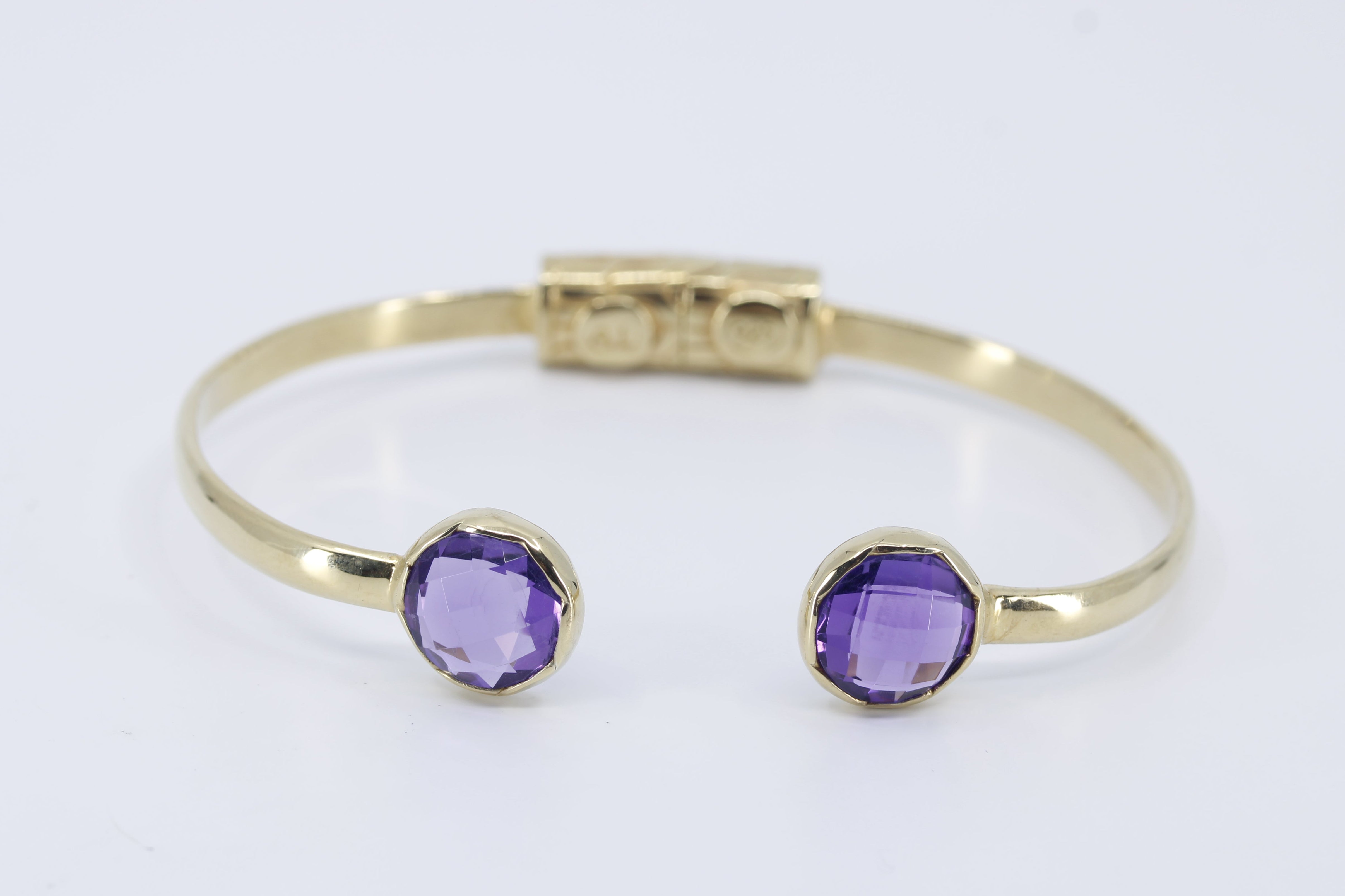 ETHERNA 18K Gold Vermeil Open Cuff Bracelet with Amethyst