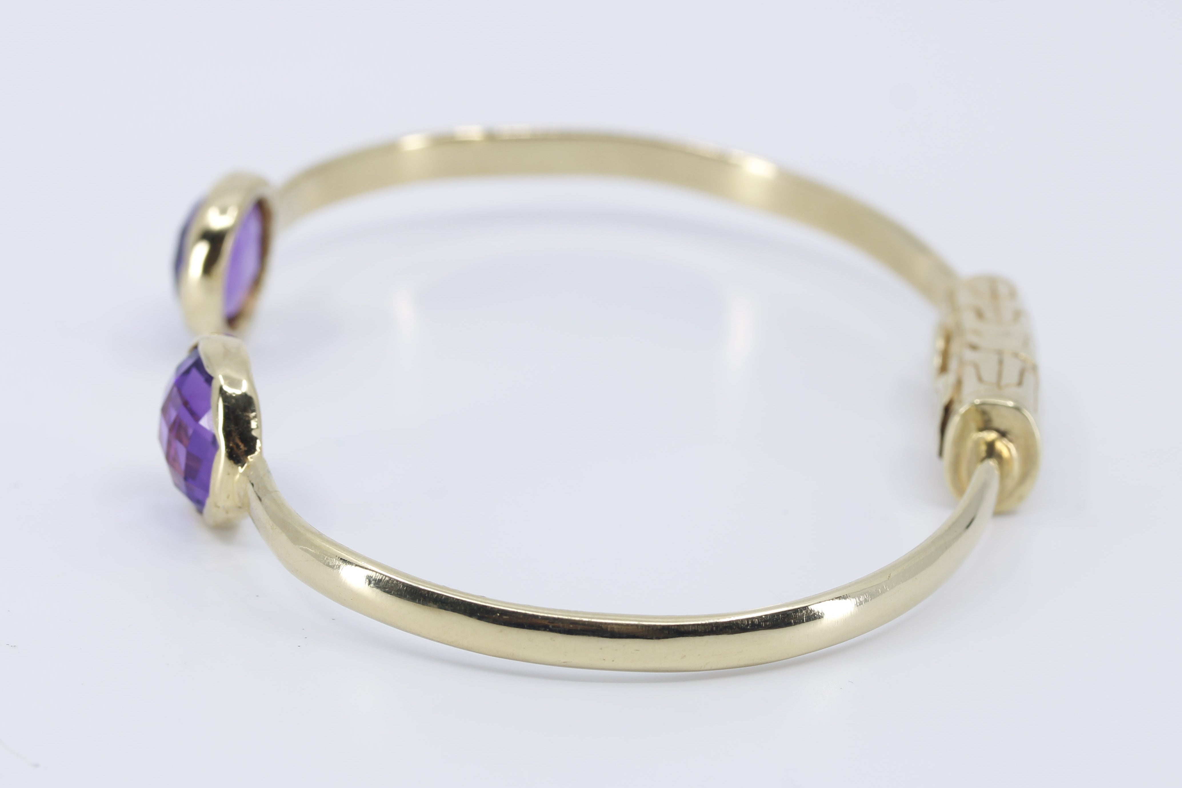 ETHERNA 18K Gold Vermeil Open Cuff Bracelet with Amethyst