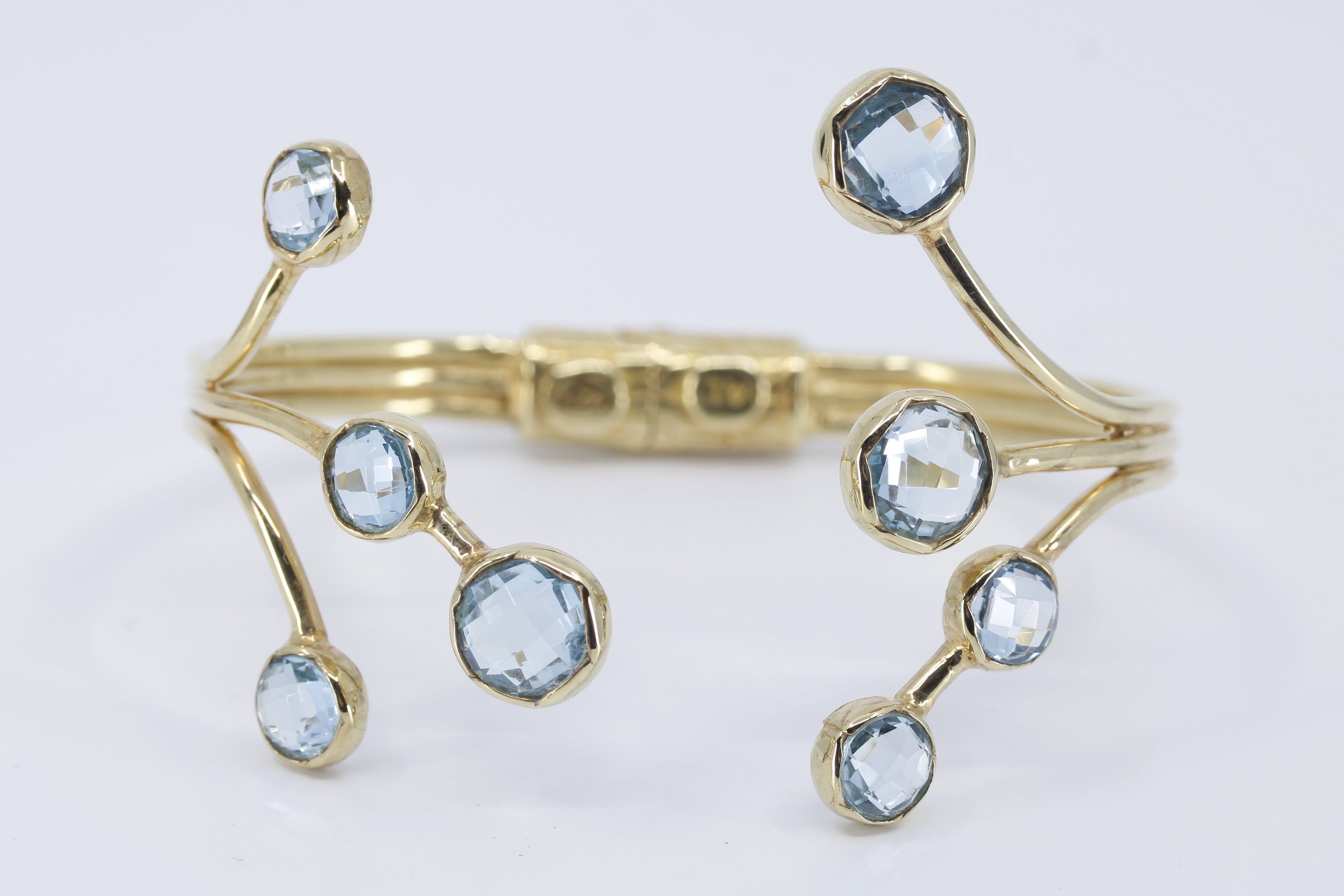 ETHERNA 18K Gold Vermeil Blue Topaz Brunch Cuff Bracelet