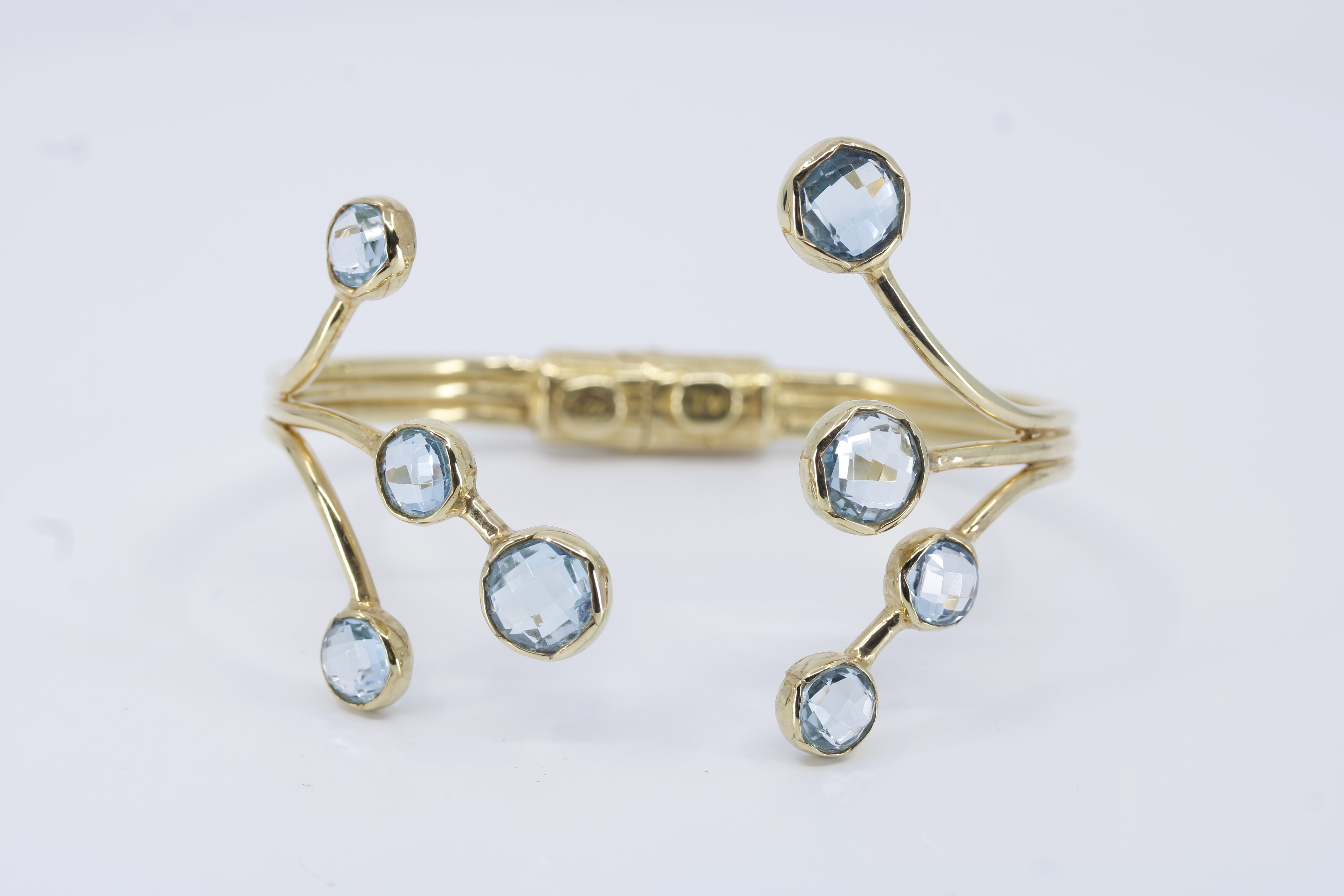Il Gattopardo 18K Gold Vermeil Blue Topaz Brunch Cuff Bracelet