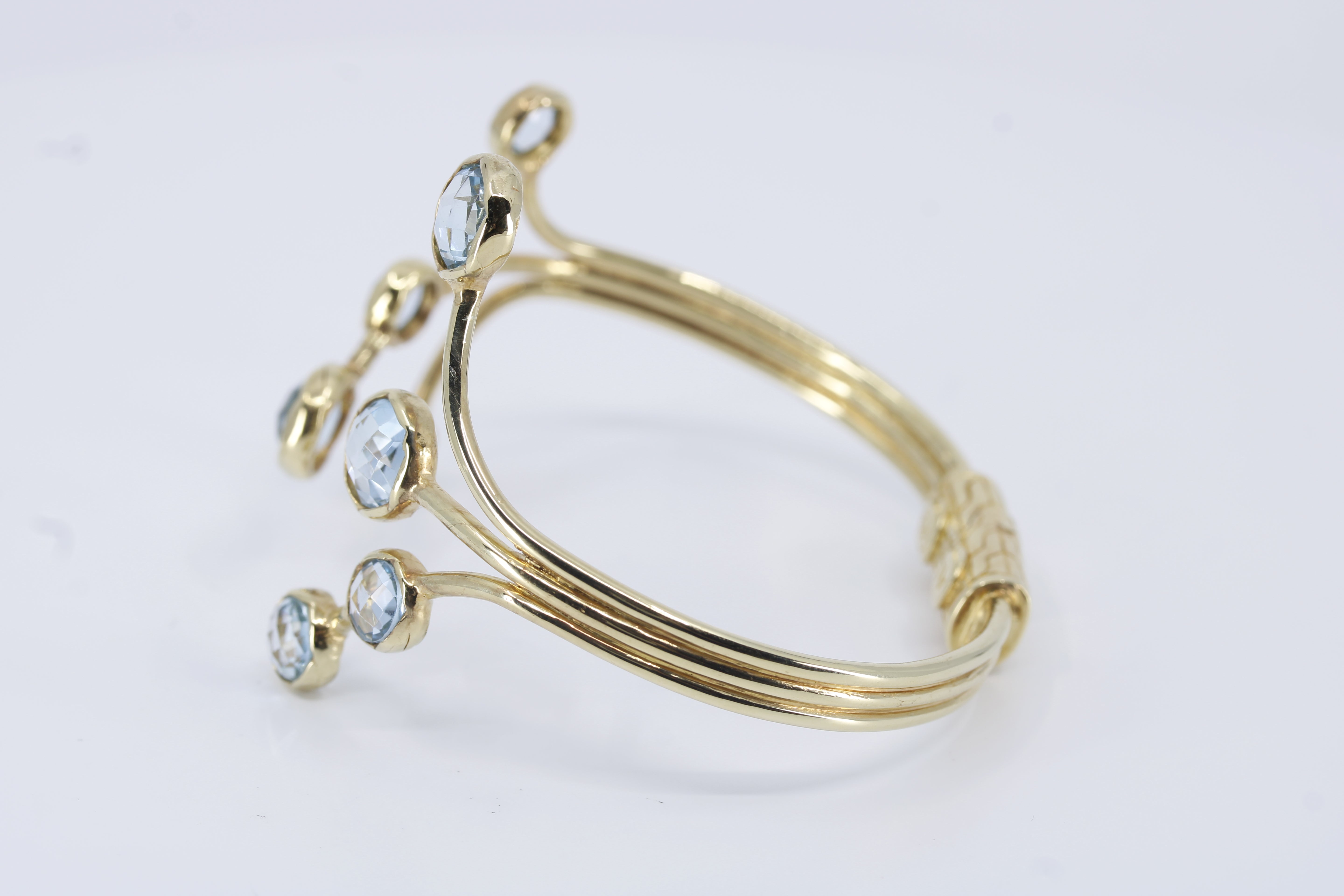 Il Gattopardo 18K Gold Vermeil Blue Topaz Brunch Cuff Bracelet