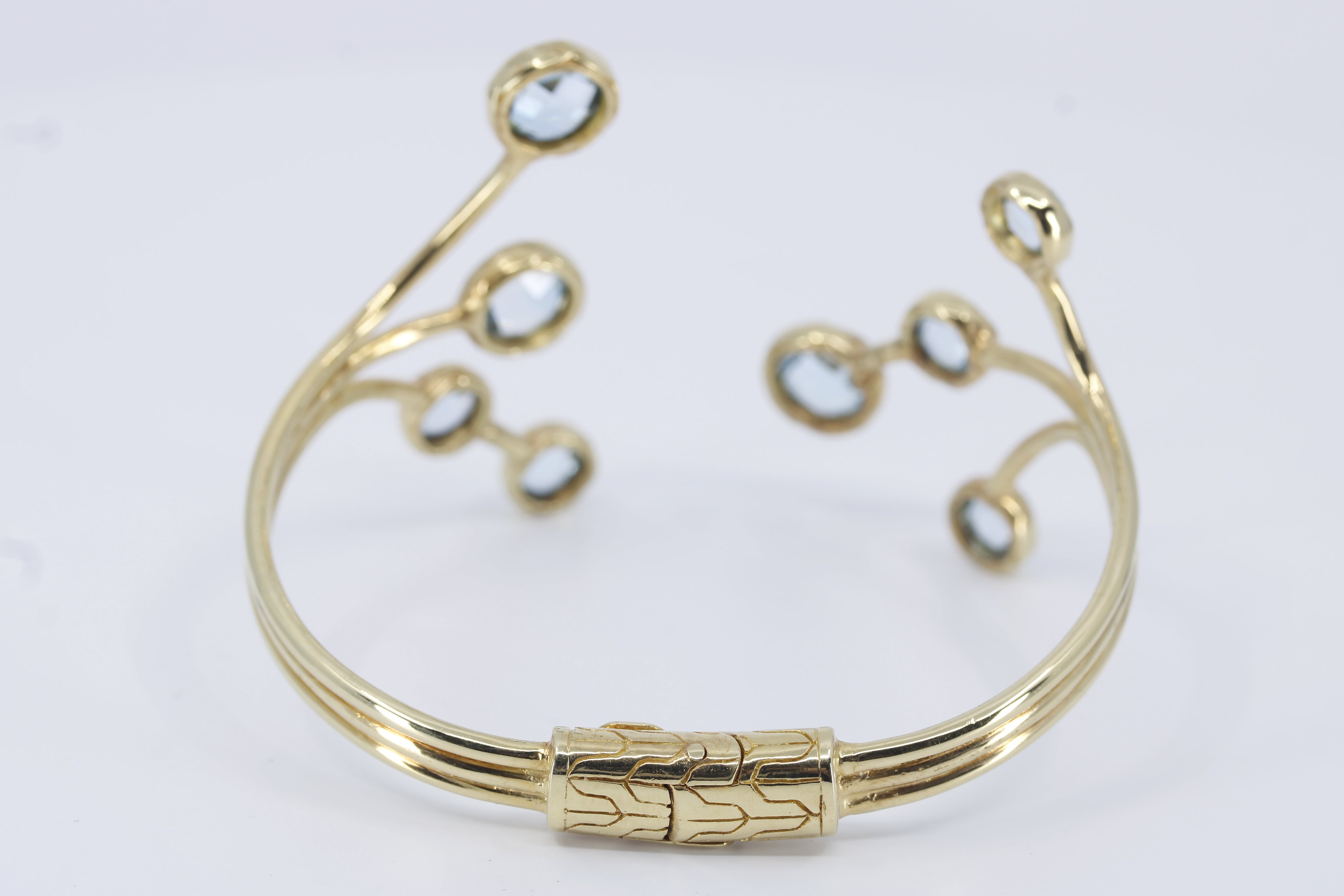 ETHERNA 18K Gold Vermeil Blue Topaz Brunch Cuff Bracelet