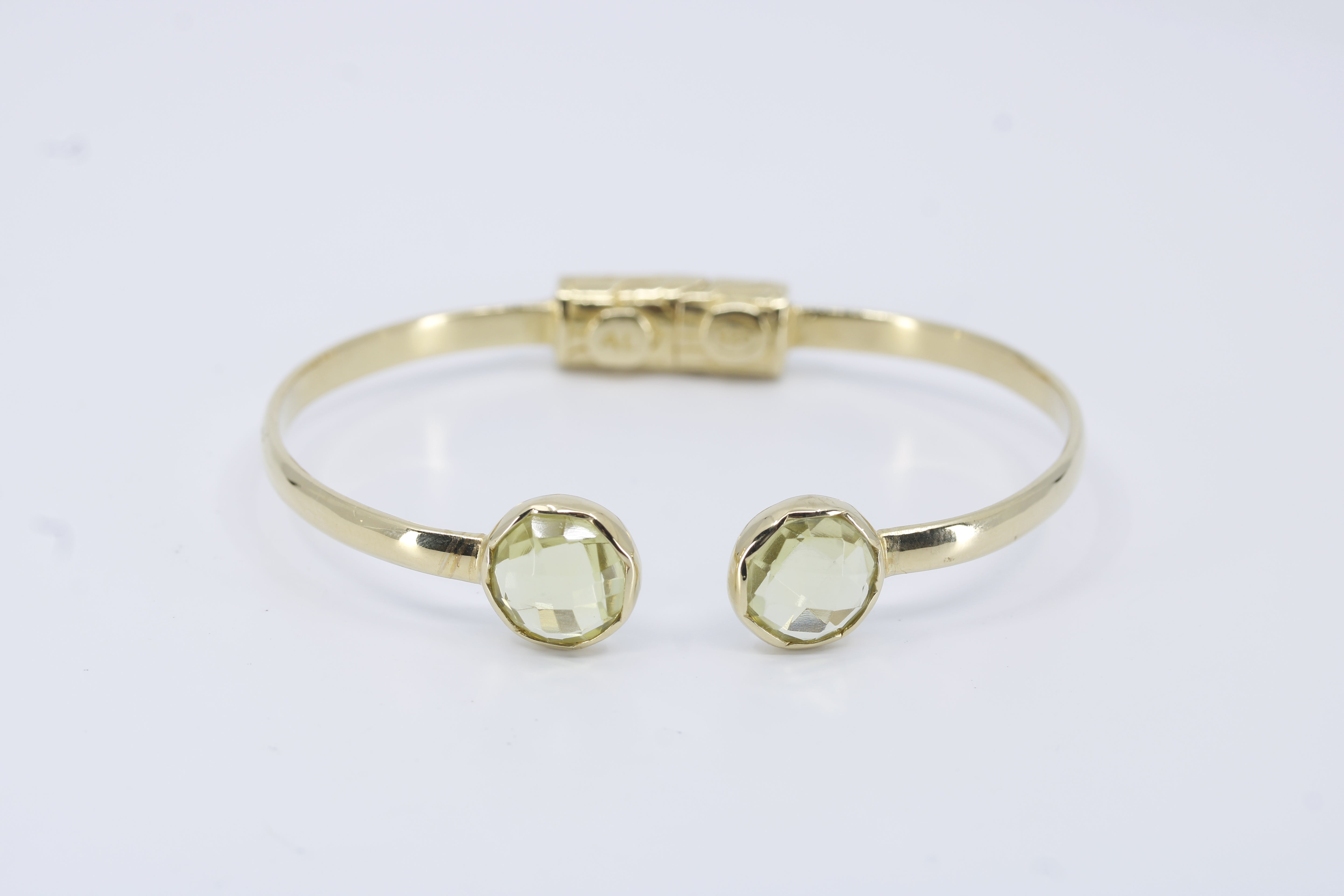 Il Gattopardo 18K Gold Vermeil Open Cuff Bracelet with Lemon Quartz