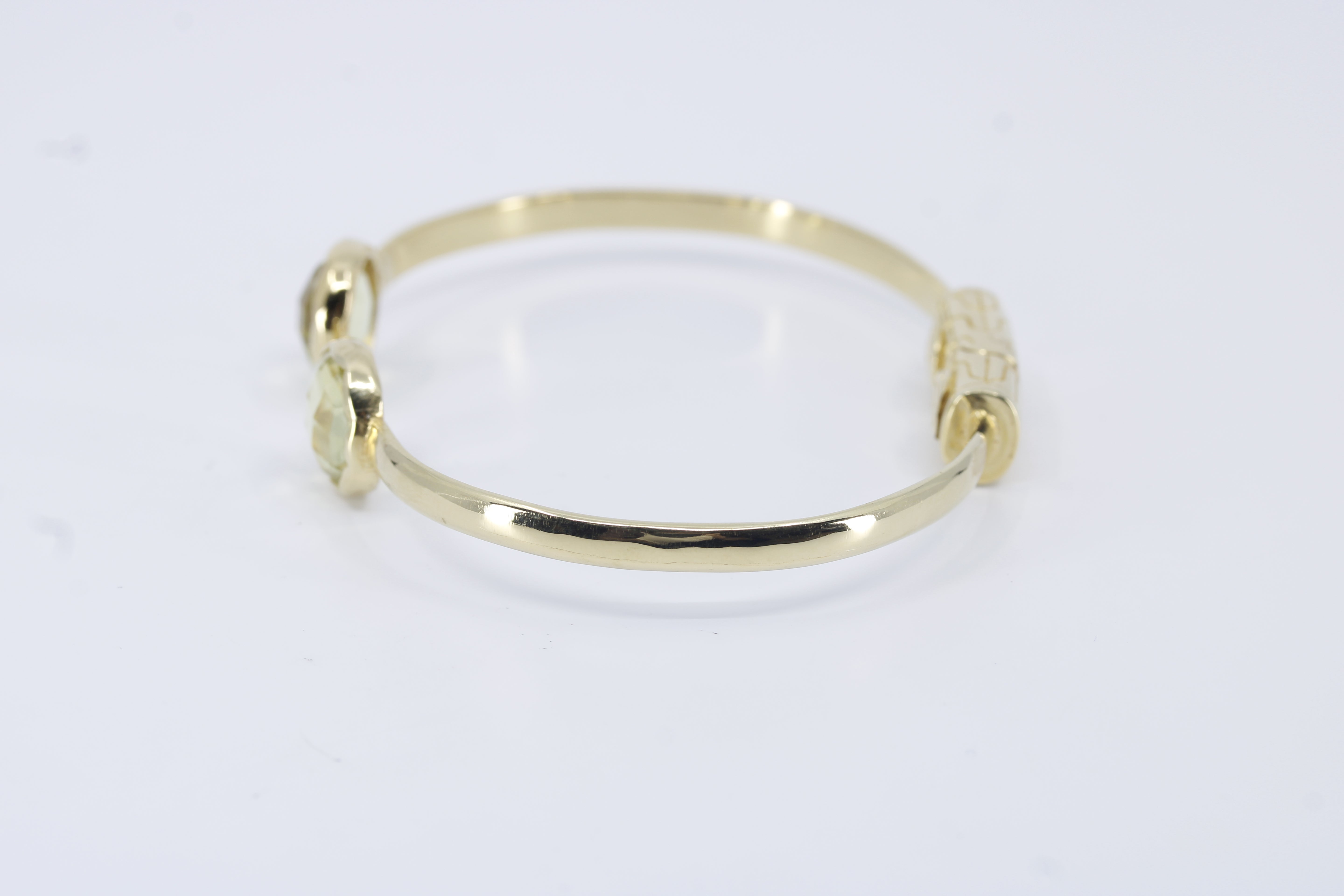 Il Gattopardo 18K Gold Vermeil Open Cuff Bracelet with Lemon Quartz