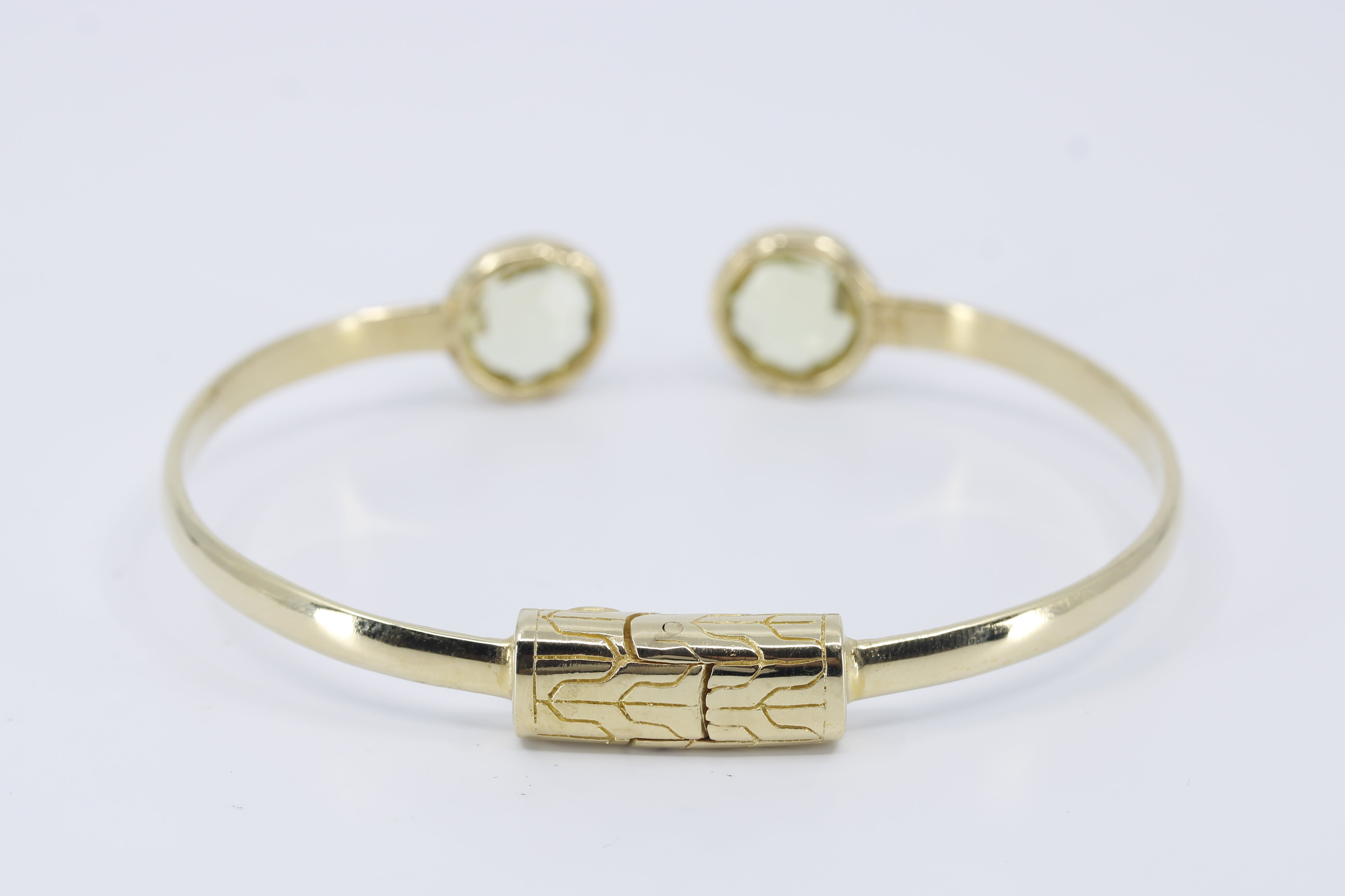 ETHERNA 18K Gold Vermeil Open Cuff Bracelet with Lemon Quartz