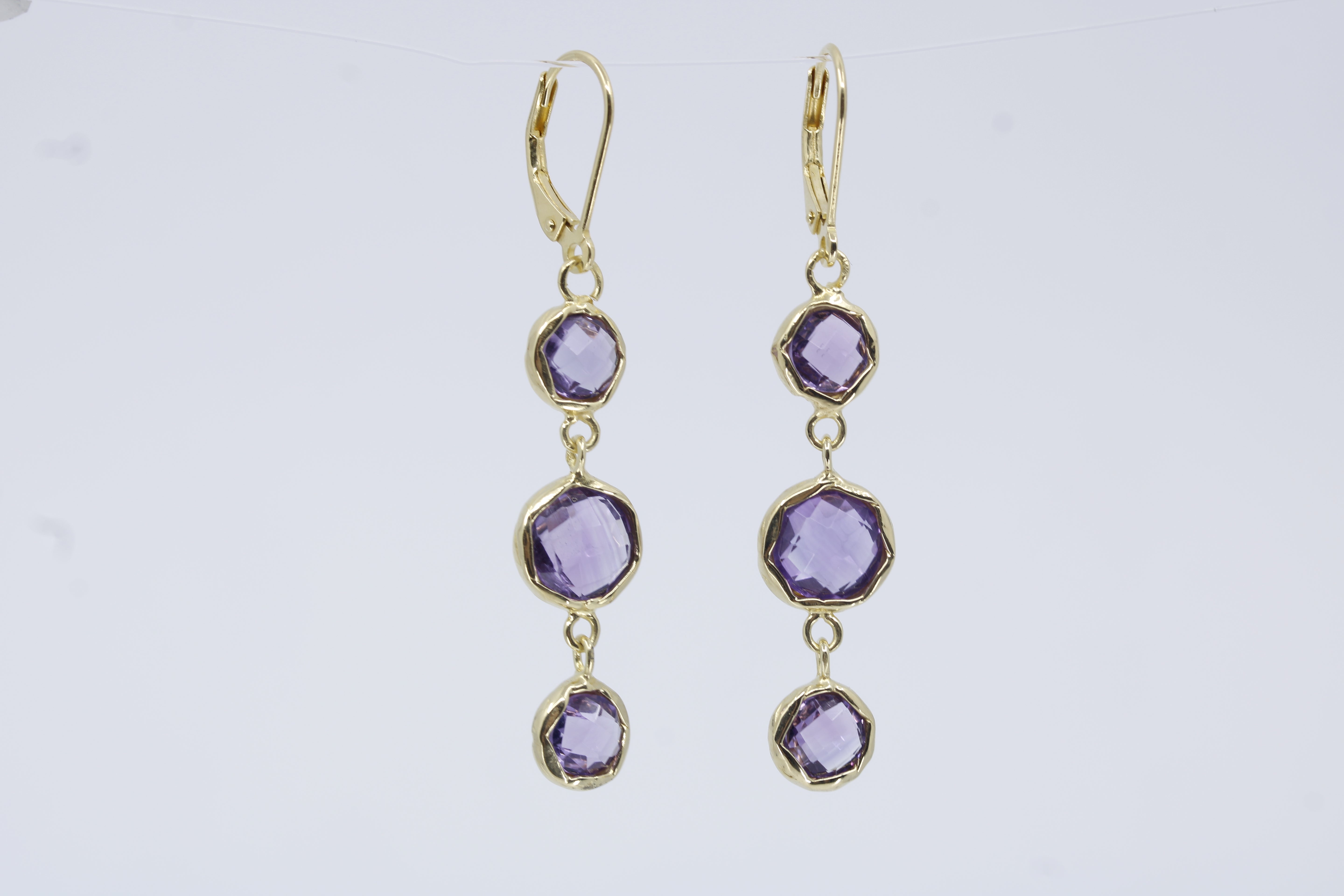 Il Gattopardo 18K Gold Vermeil Multi Stone Drop Earring with Amethyst
