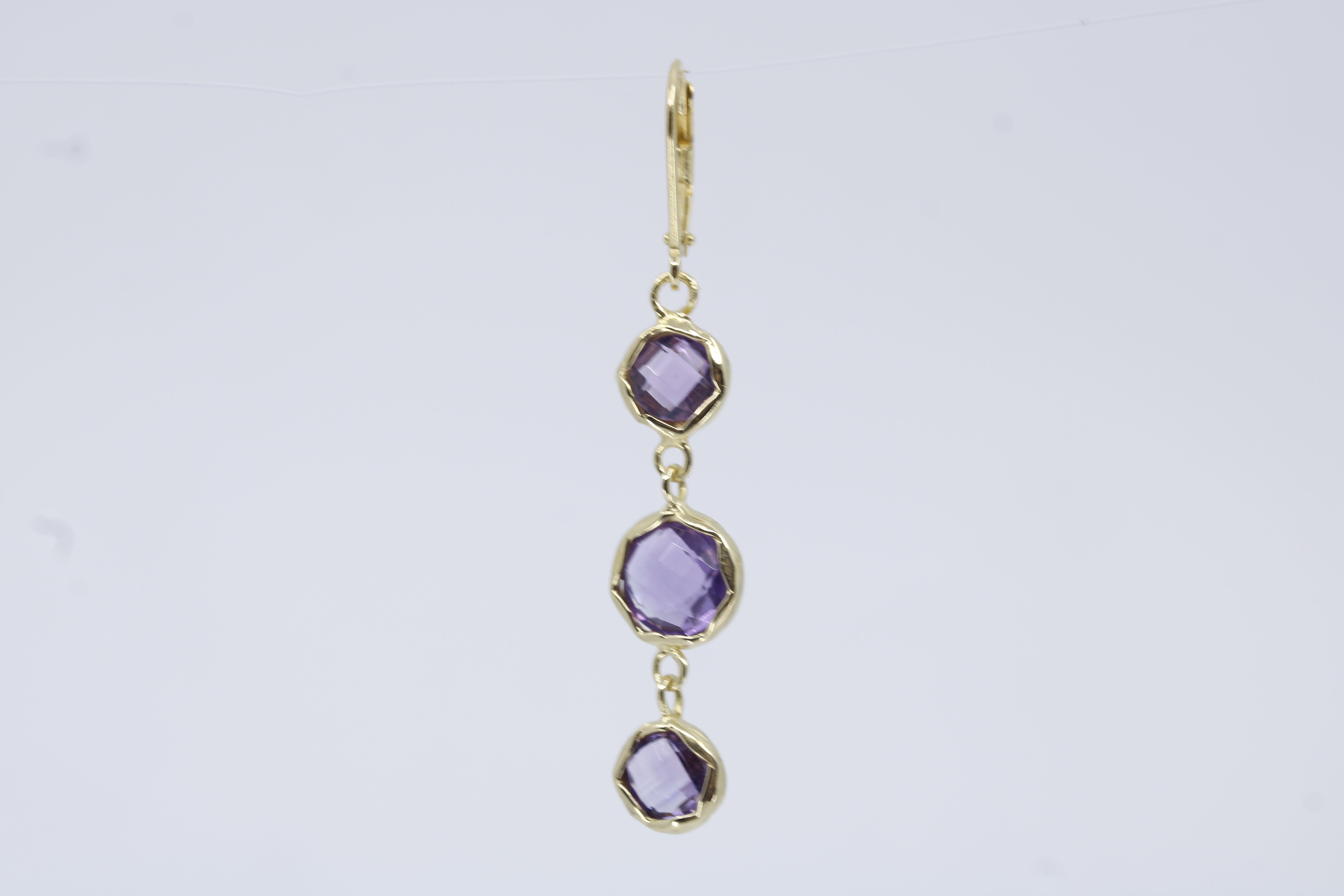 Il Gattopardo 18K Gold Vermeil Multi Stone Drop Earring with Amethyst