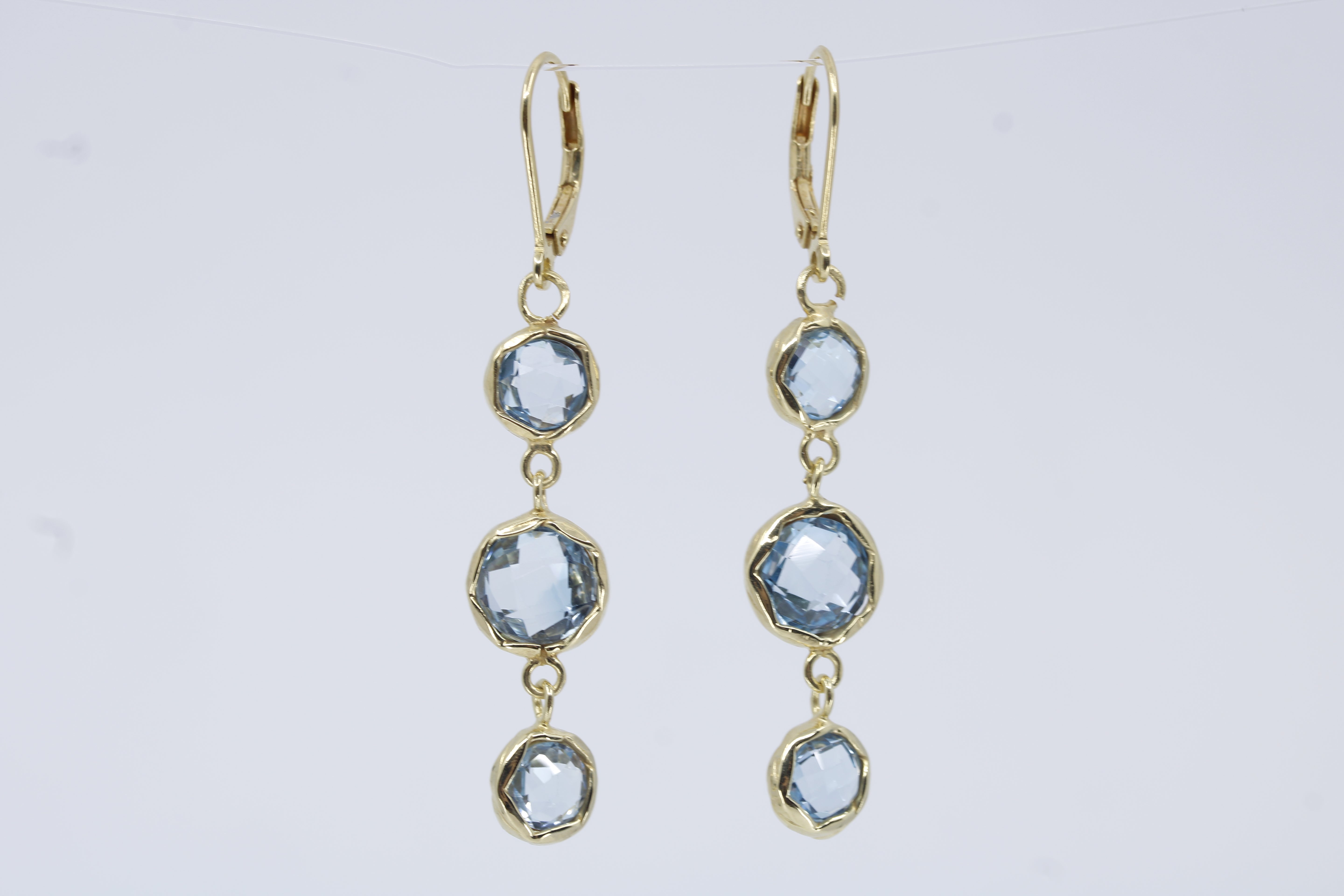 Il Gattopardo 18K Gold Vermeil Multi Stone Drop Earring with Blue Topaz