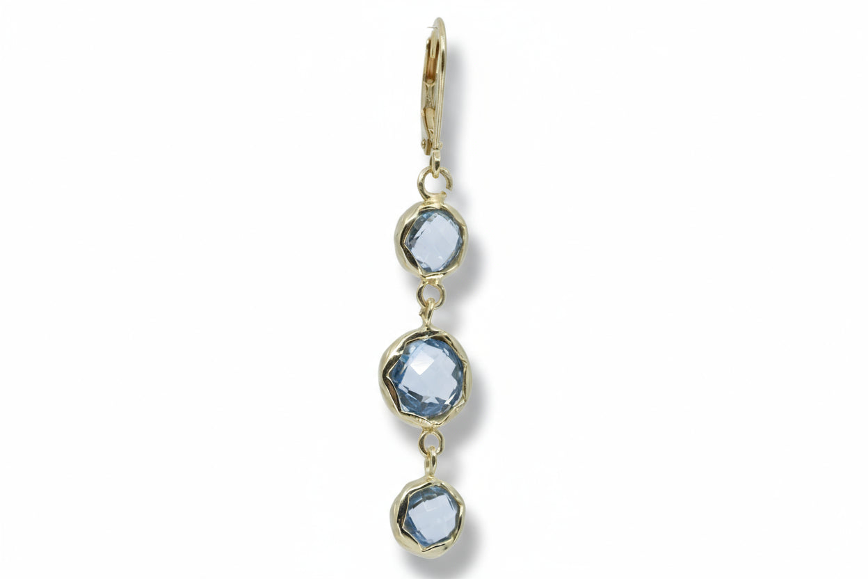 ETHERNA 18K Gold Vermeil Multi Stone Drop Earring with Blue Topaz