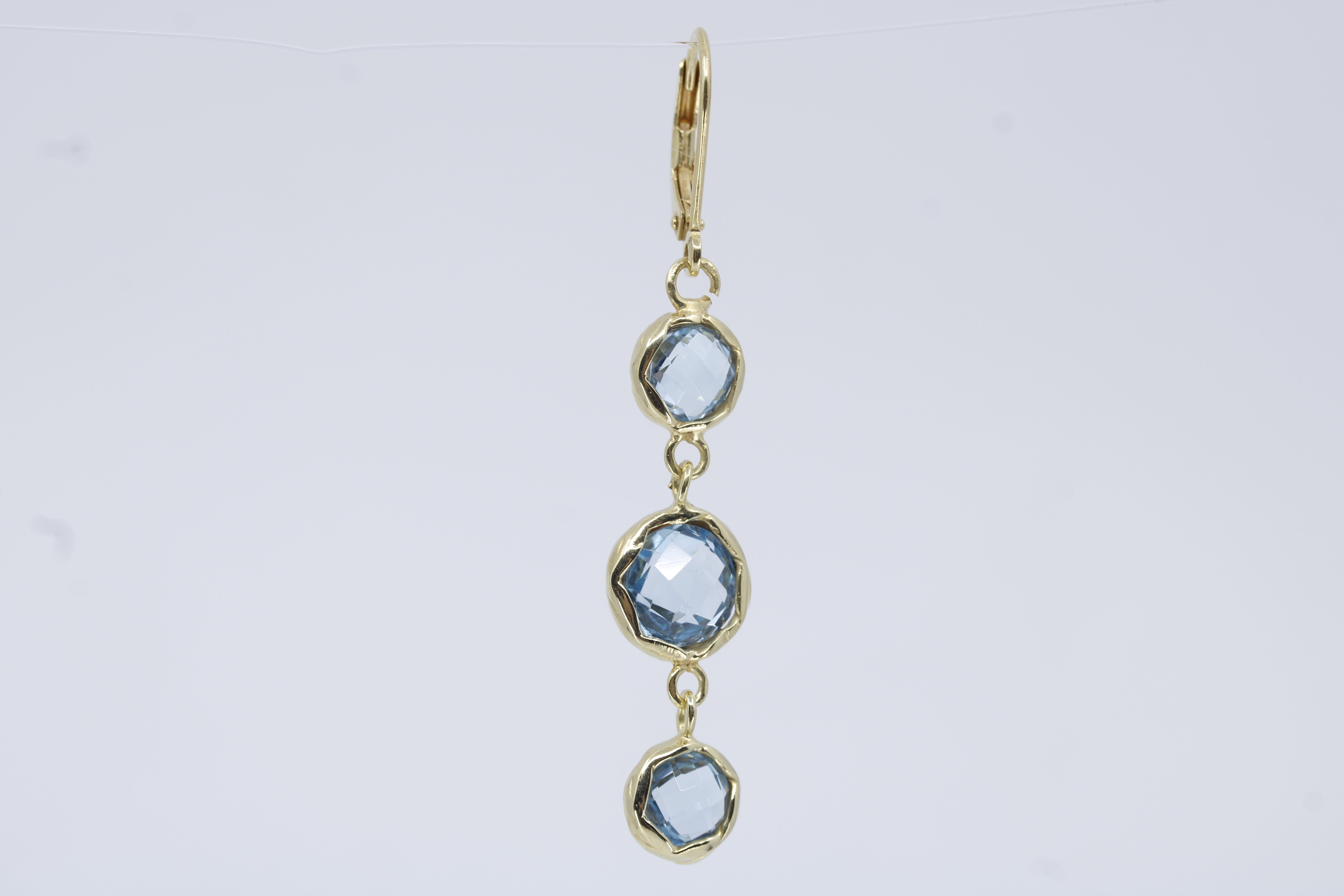 Il Gattopardo 18K Gold Vermeil Multi Stone Drop Earring with Blue Topaz