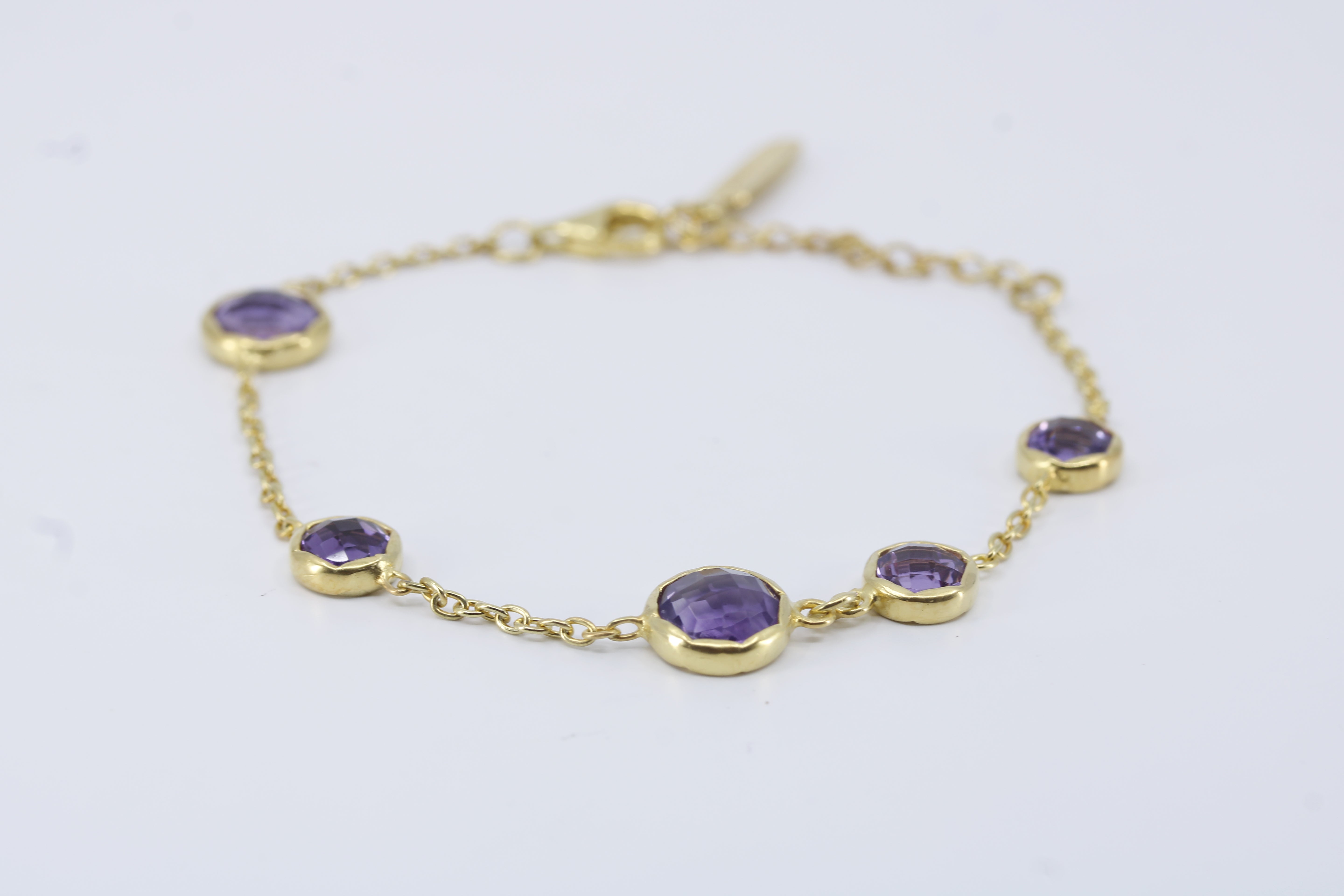 Il Gattopardo 18K Gold Vermeil Bold Station Bracelet with Amethyst