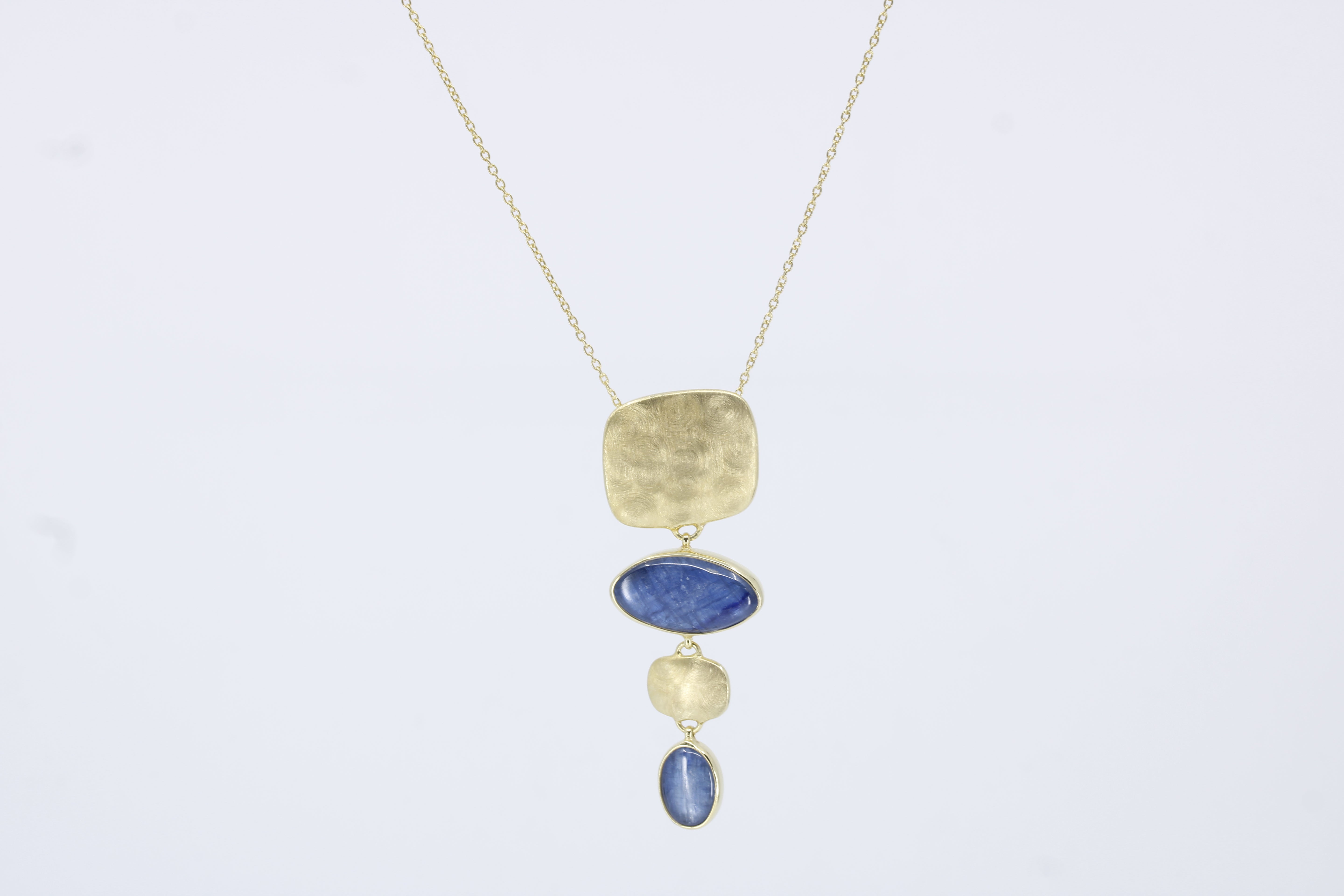 Dune 18K Gold Vermeil Dangle Necklace with Kyanite