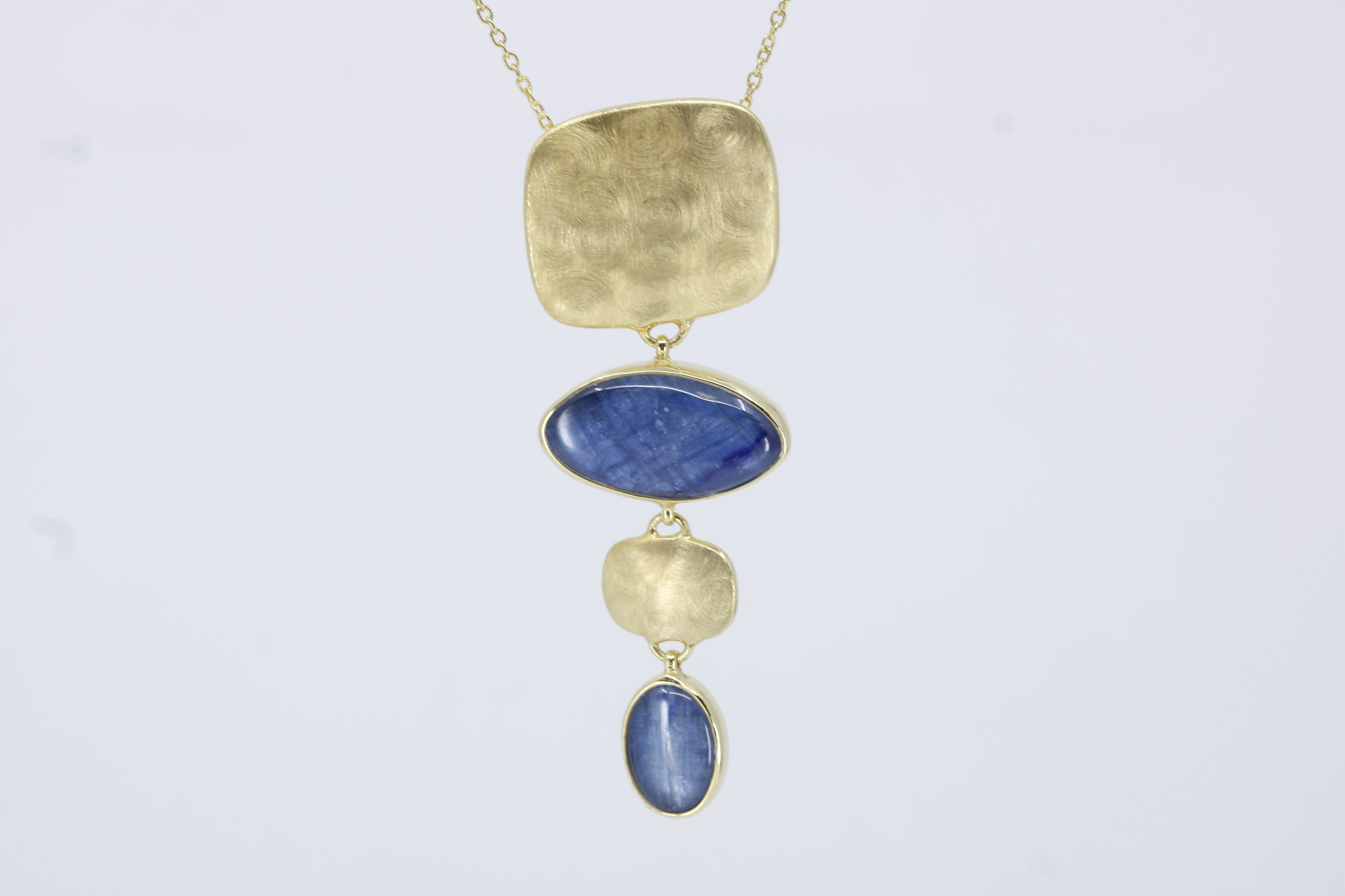 Dune 18K Gold Vermeil Dangle Necklace with Kyanite