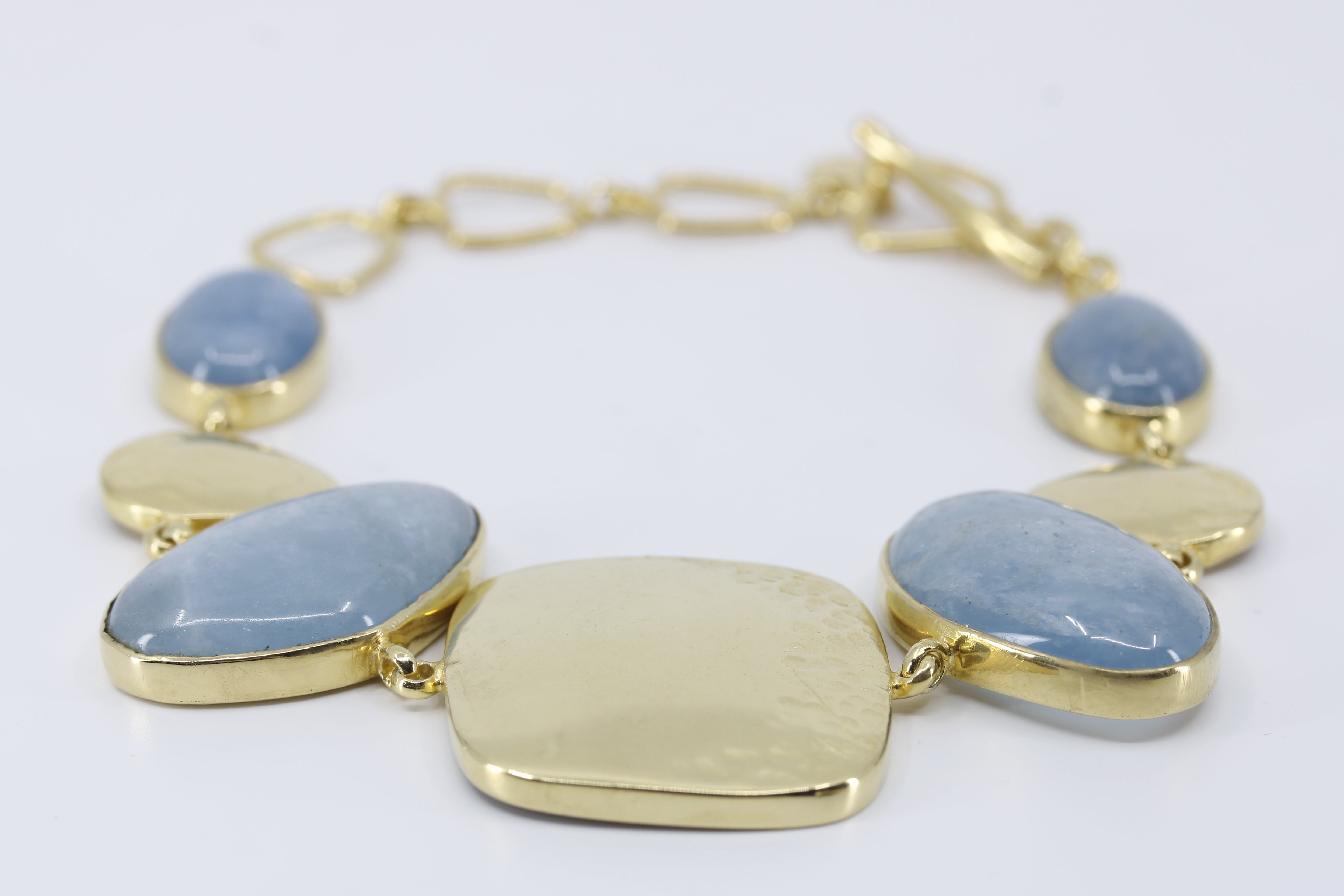 DUNE 18K Gold Vermeil Statement Link Bracelet with Beryl