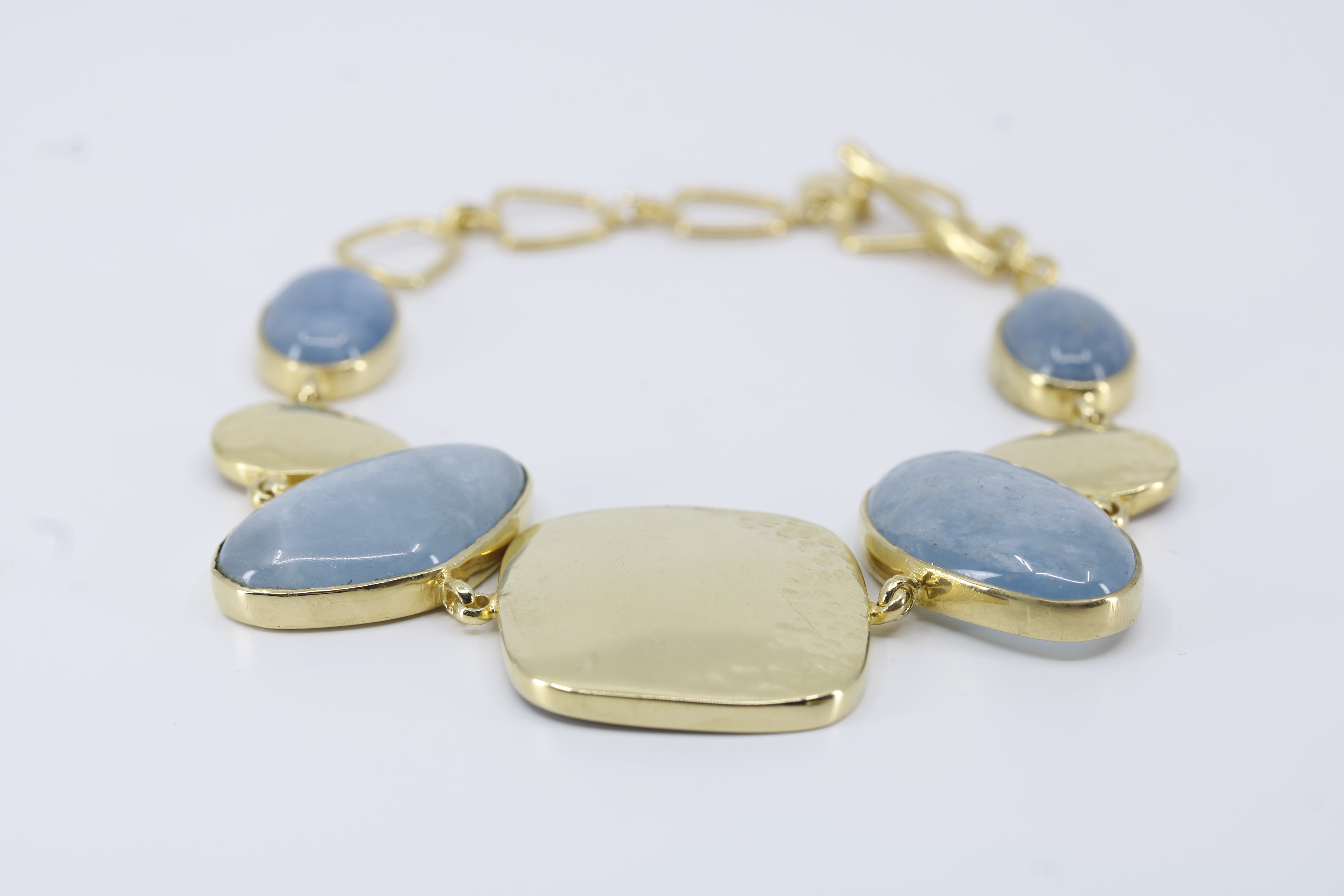 Dune 18K Gold Vermeil Statement Link Bracelet with Beryl