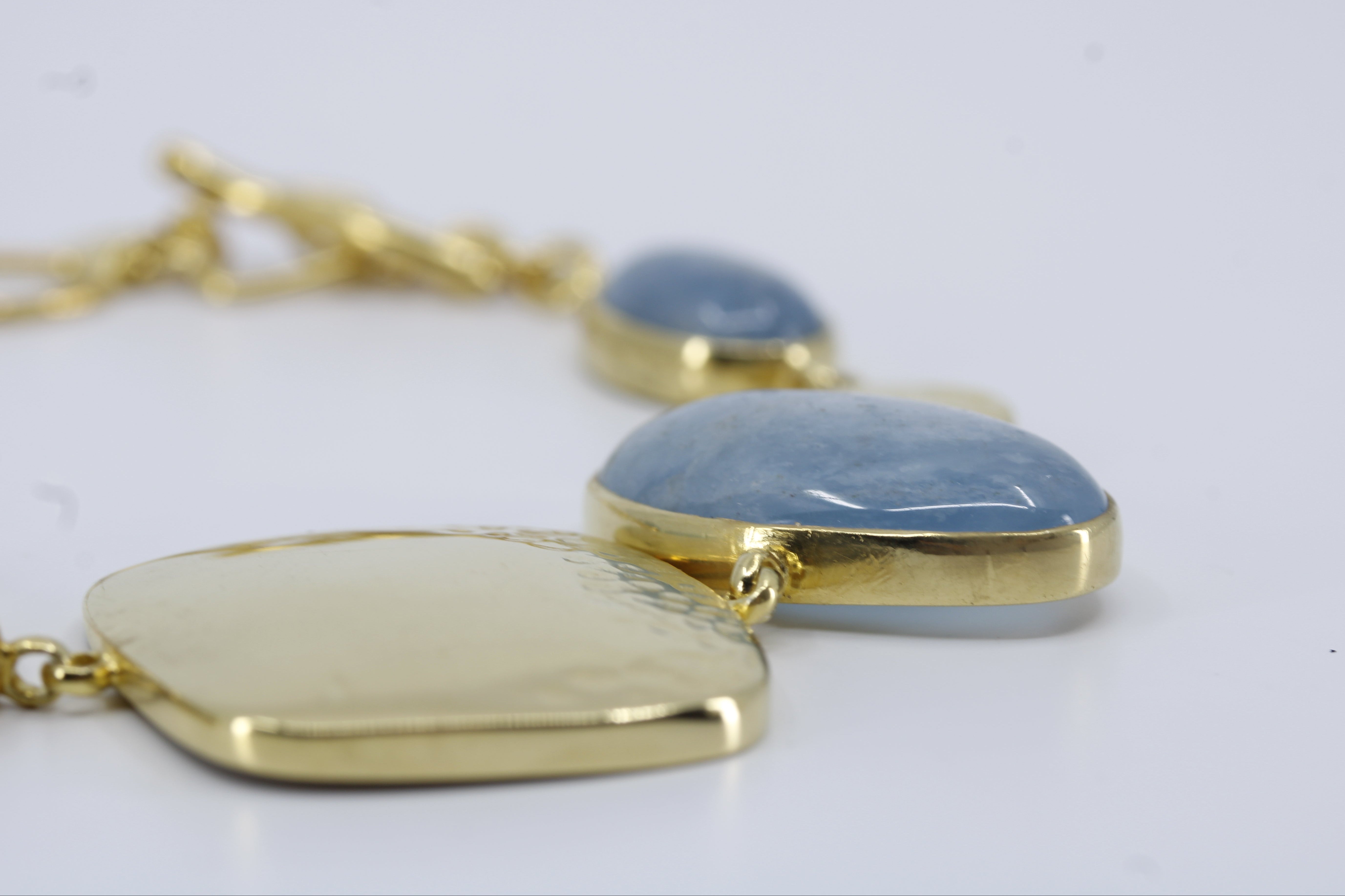 DUNE 18K Gold Vermeil Statement Link Bracelet with Beryl