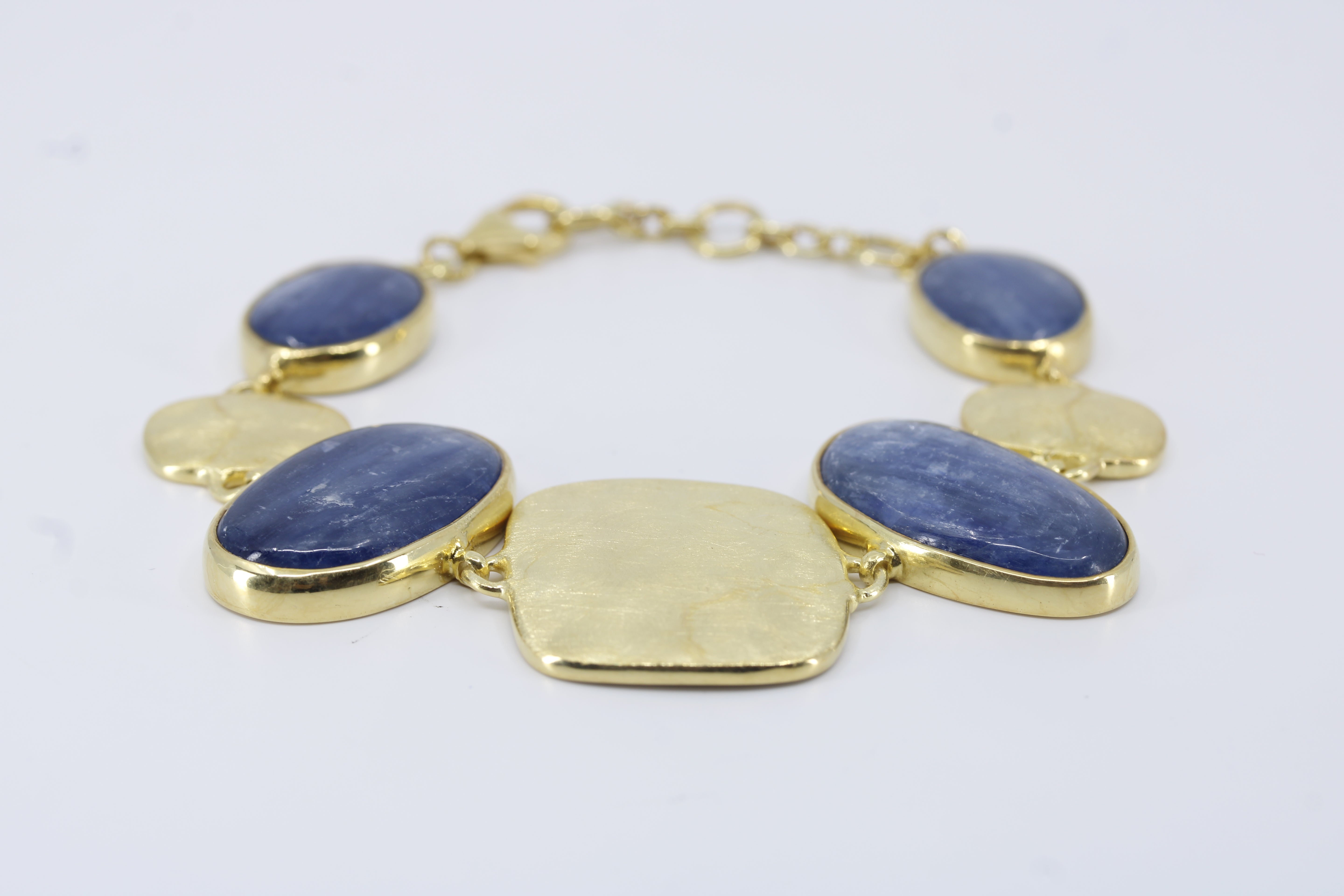 Dune 18K Gold Vermeil Statement Link Bracelet with Kyanite
