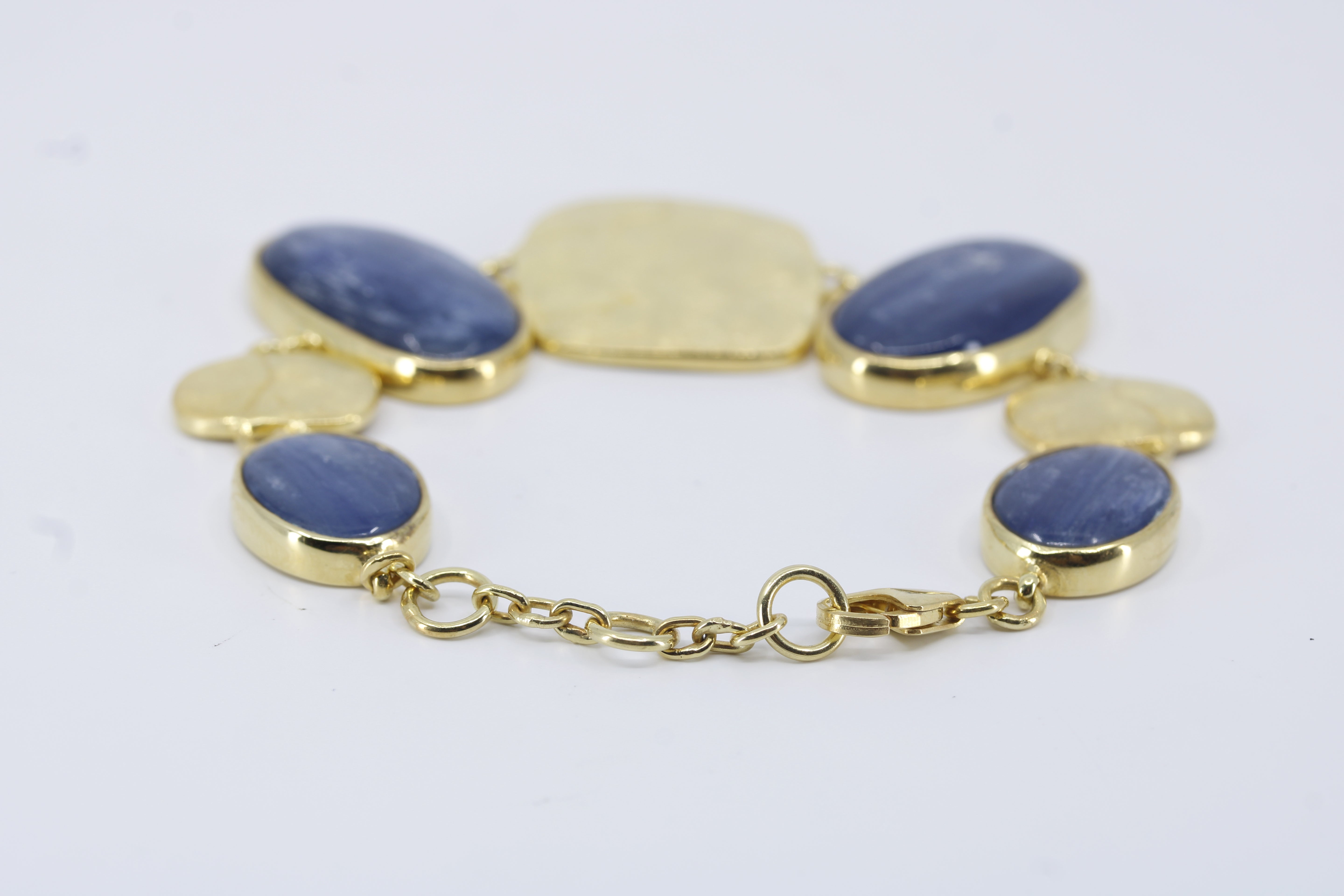 Dune 18K Gold Vermeil Statement Link Bracelet with Kyanite