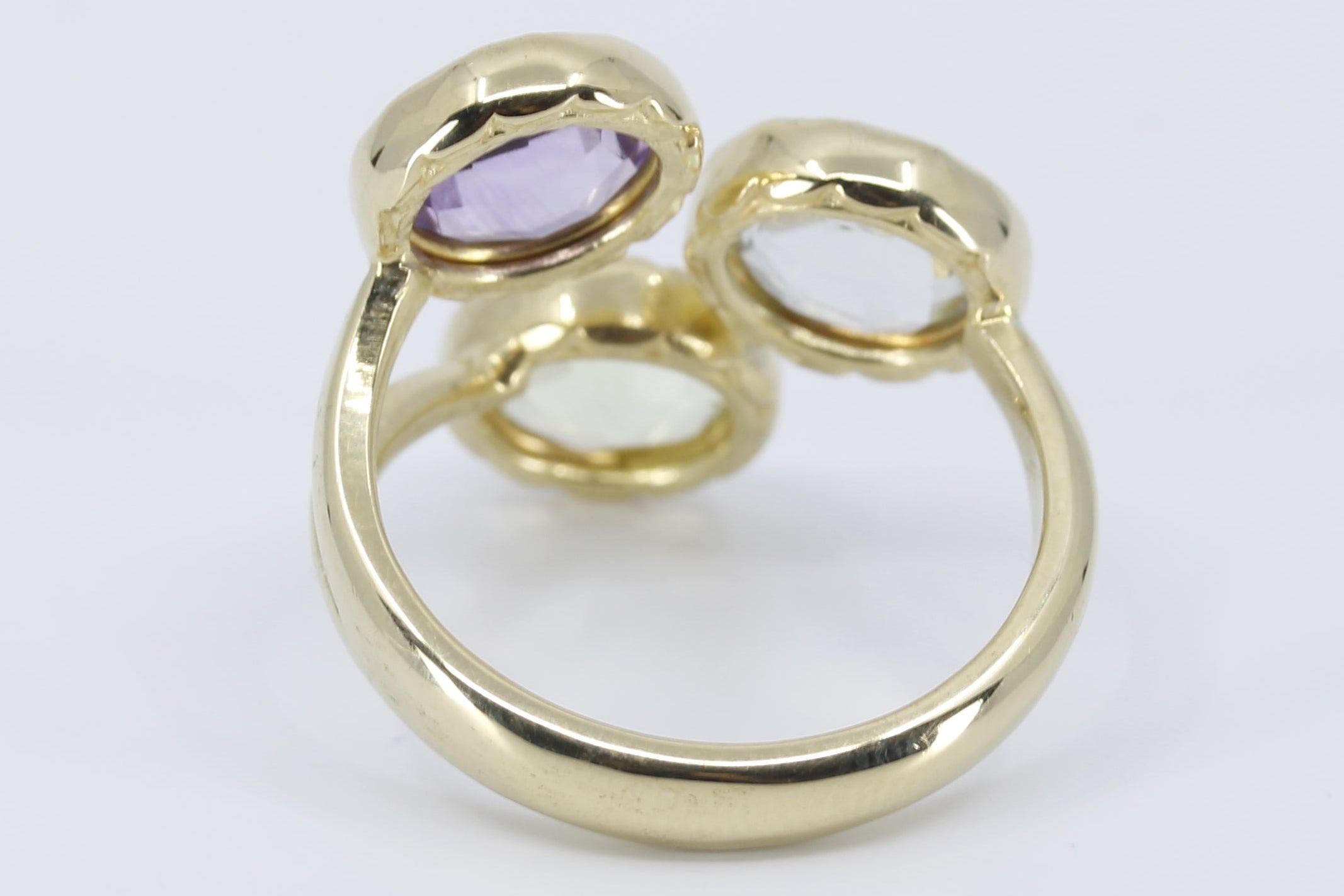 ETHERNA 18K Gold Vermeil Amethyst, Green Amethyst and Lemon Quartz Brunch Ring