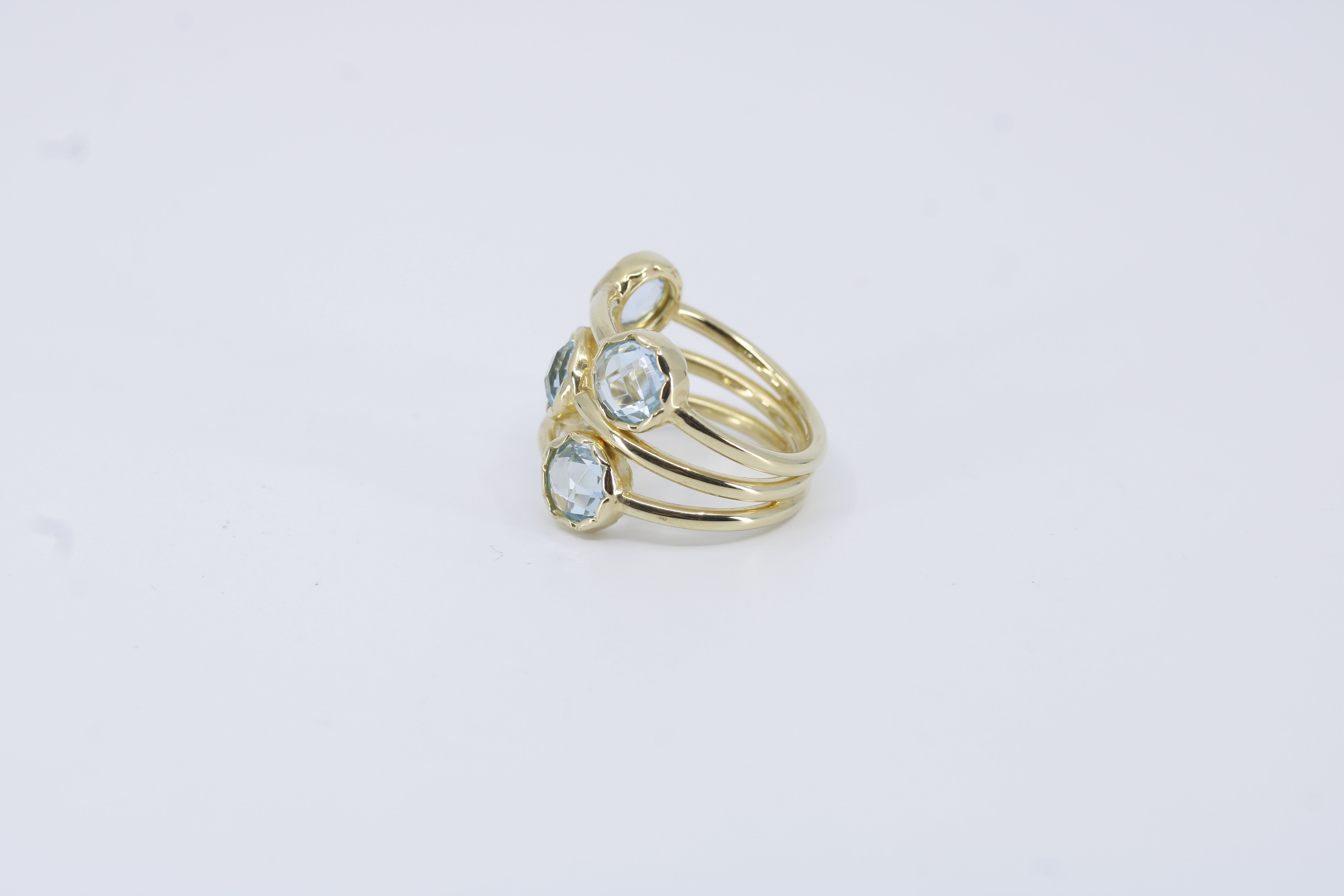 Il Gattopardo 18K Gold Vermeil Multi Stone Band Ring with Blue Topaz