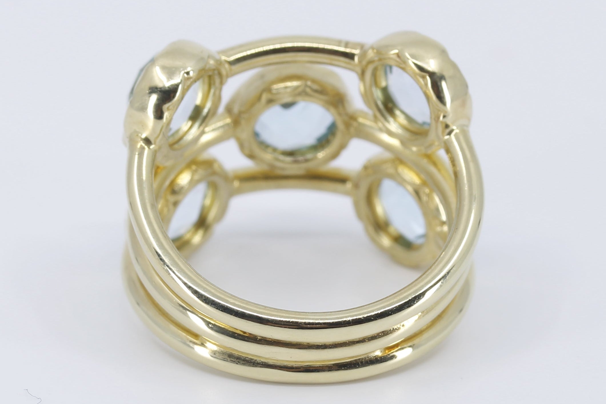 ETHERNA 18K Gold Vermeil Multi Stone Band Ring with Blue Topaz