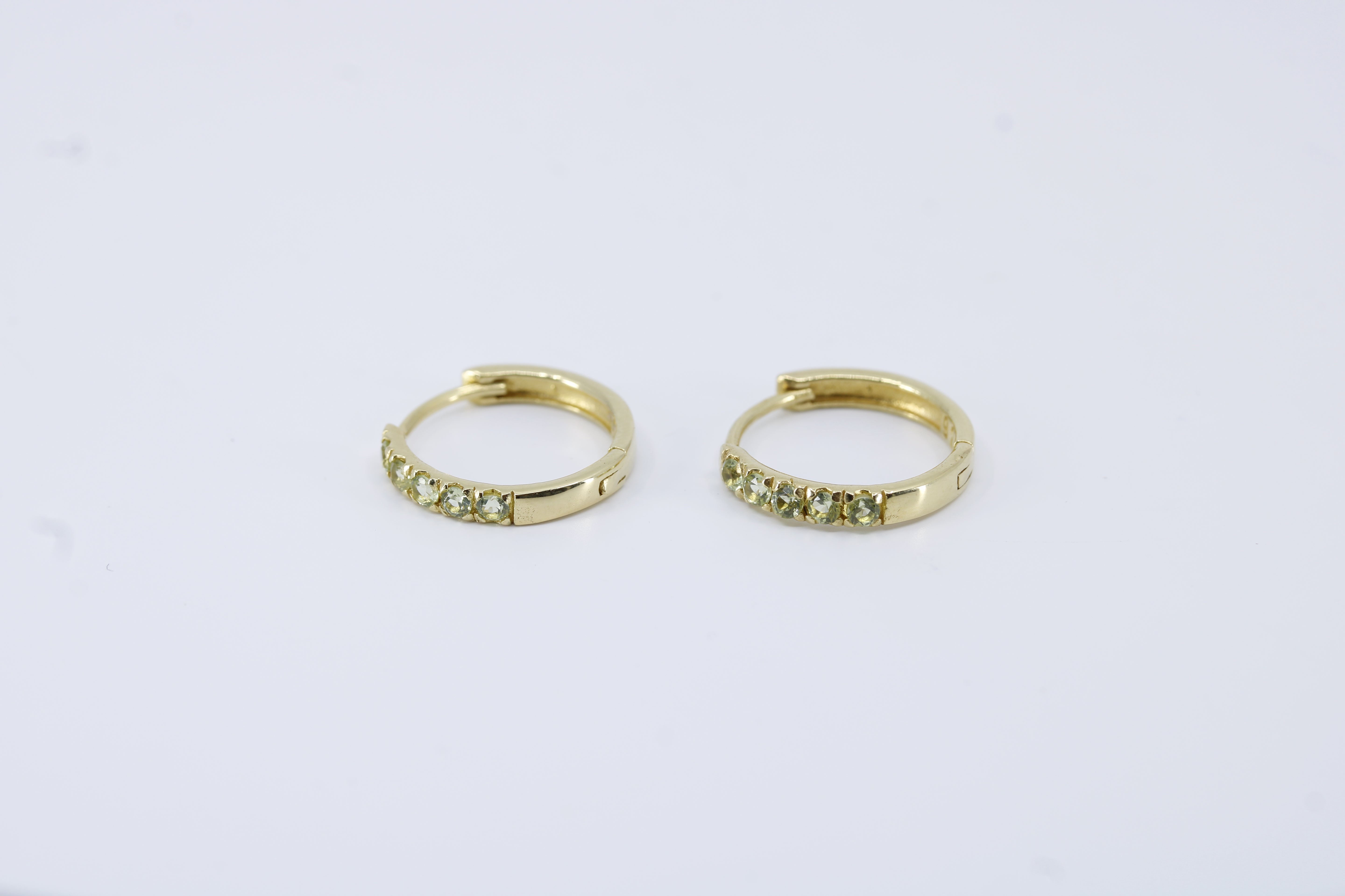 Linea Peridot Hoop Earrings