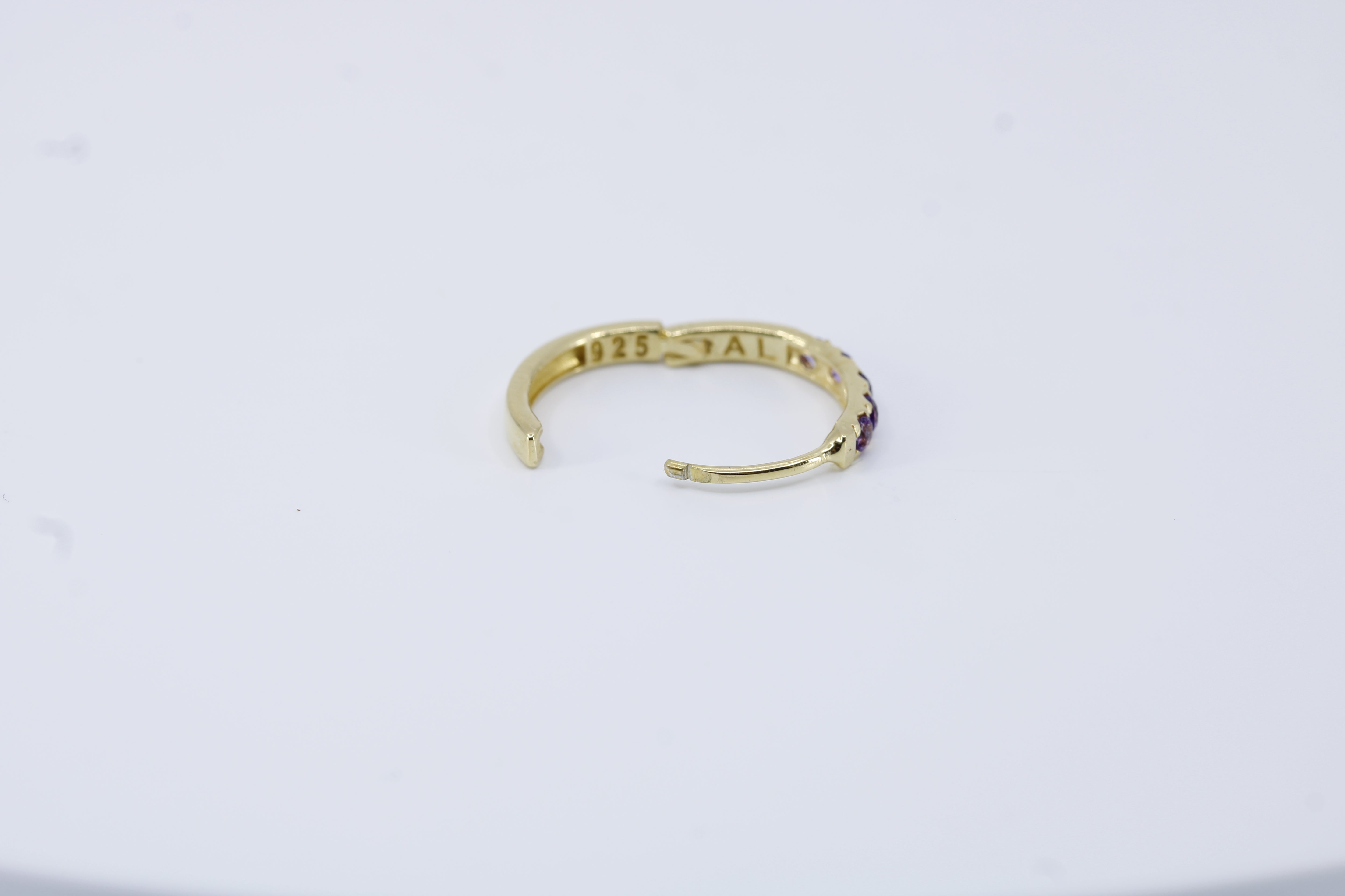 Linea 18K Gold Vermeil Pave Amethyst Hoops