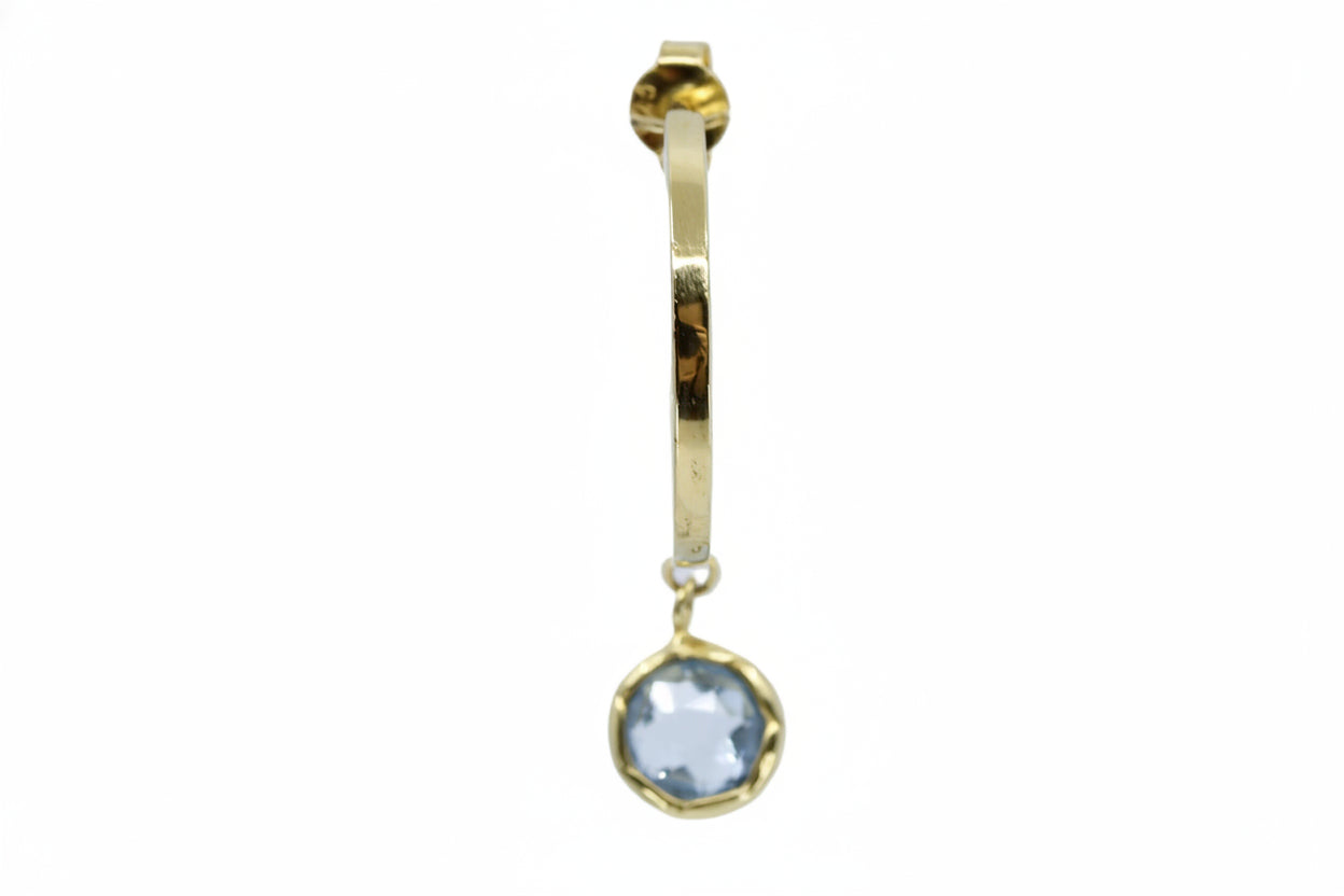 AURORA 18K Gold Vermeil Charm Hoop with Blue Topaz