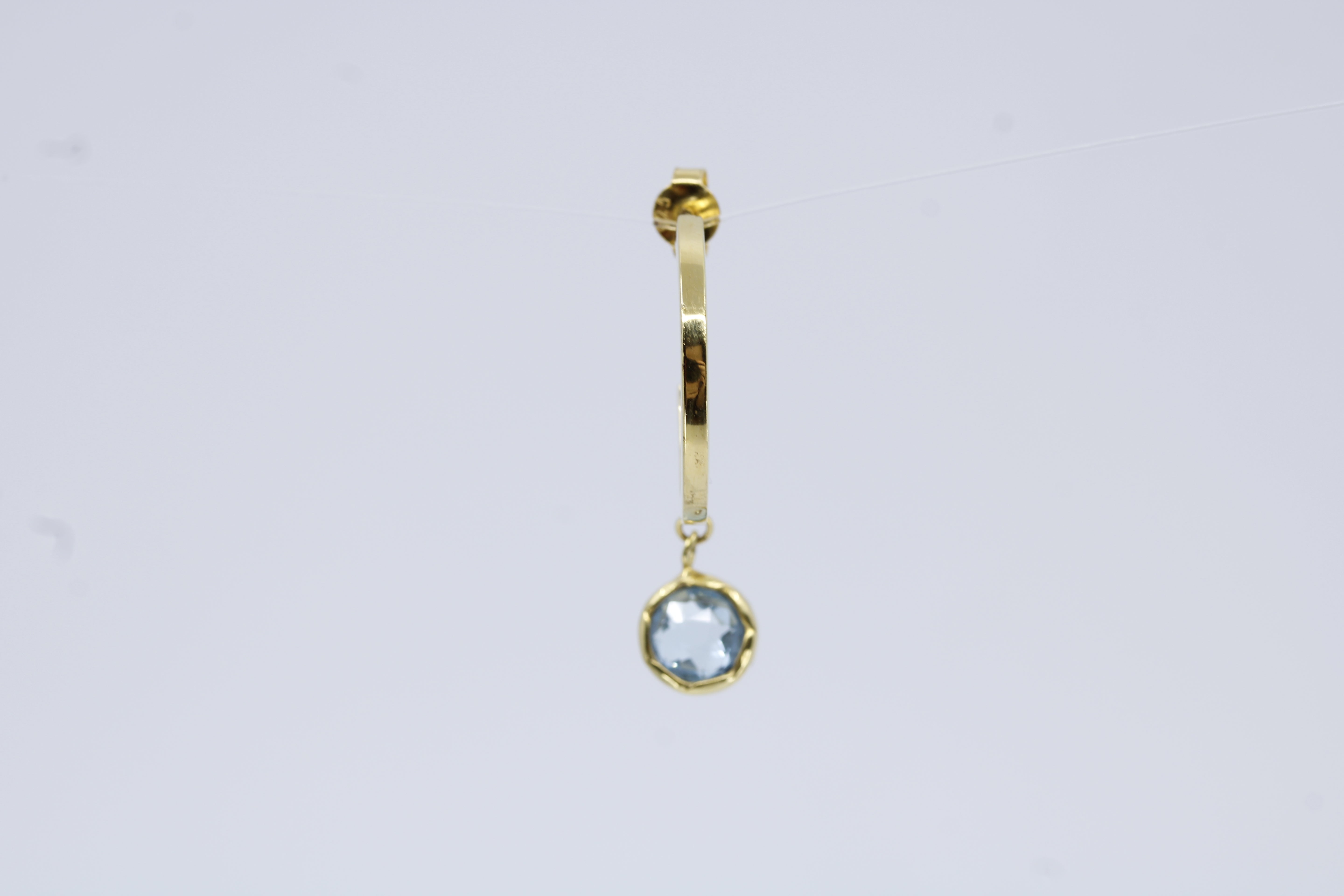 Luce 18K Gold Vermeil Charm Hoop with Blue Topaz