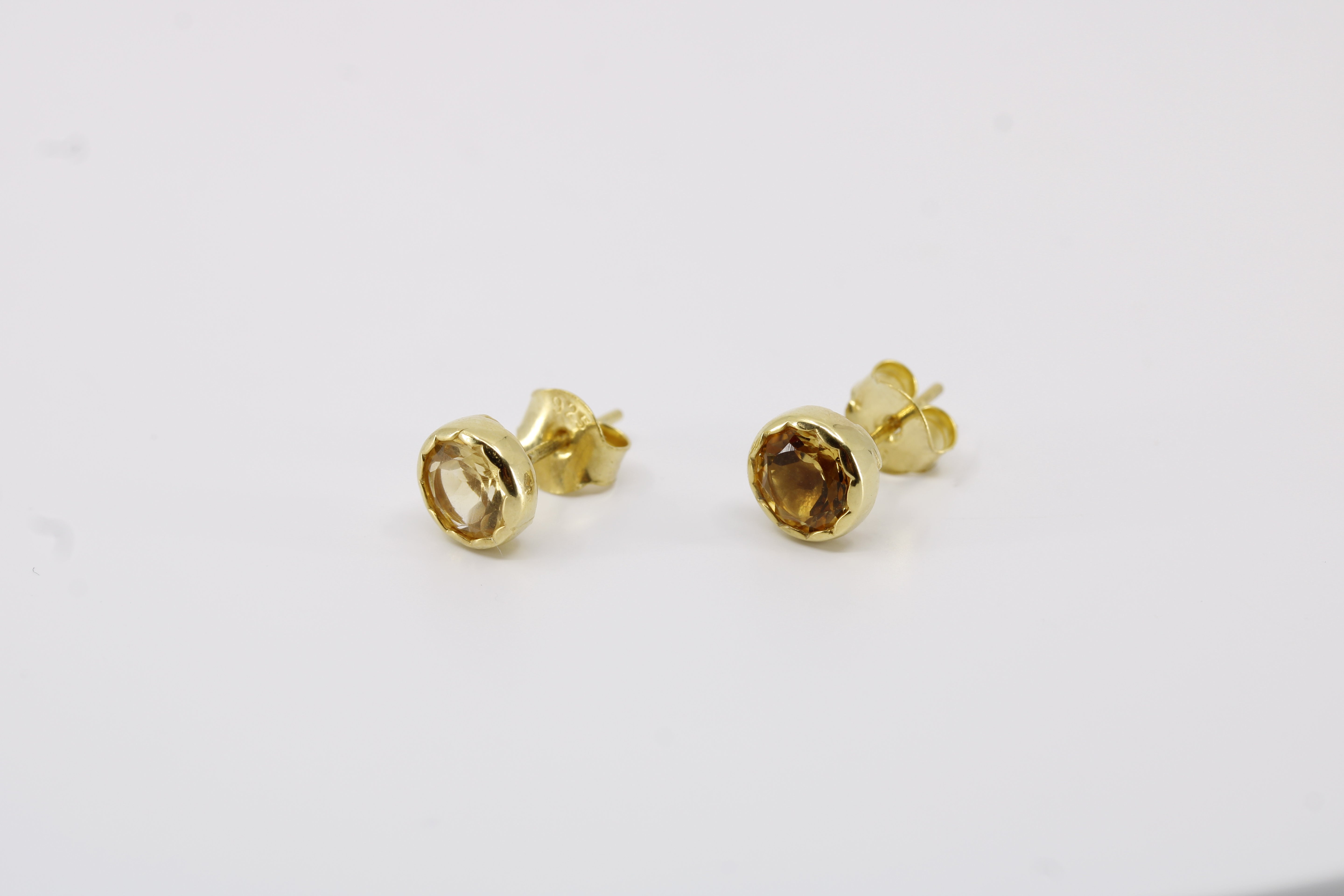 Luce 18K Gold Vermeil Bold Stud Earrings with Citrine