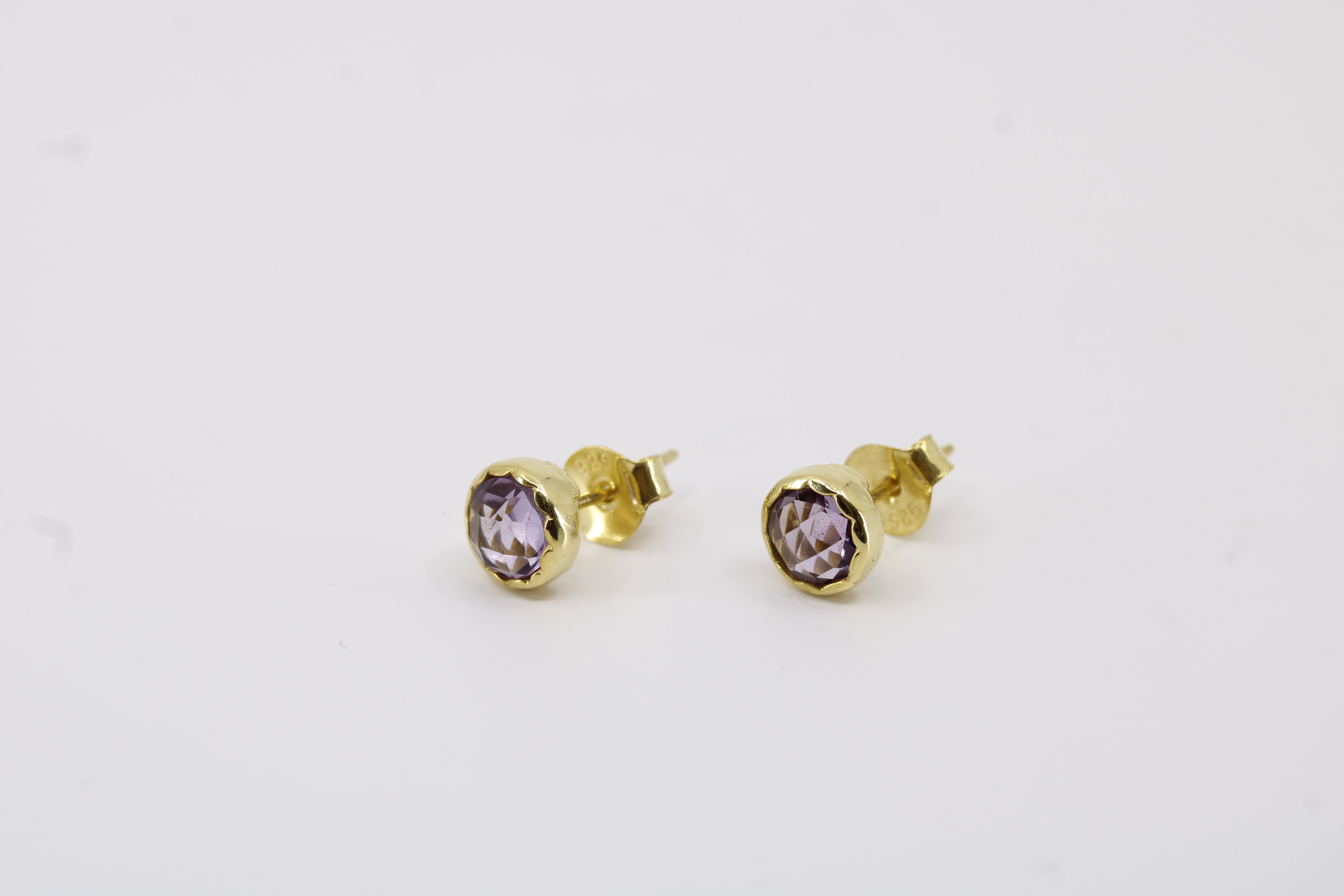 Luce 18K Gold Vermeil Bold Stud Earrings with Amethyst