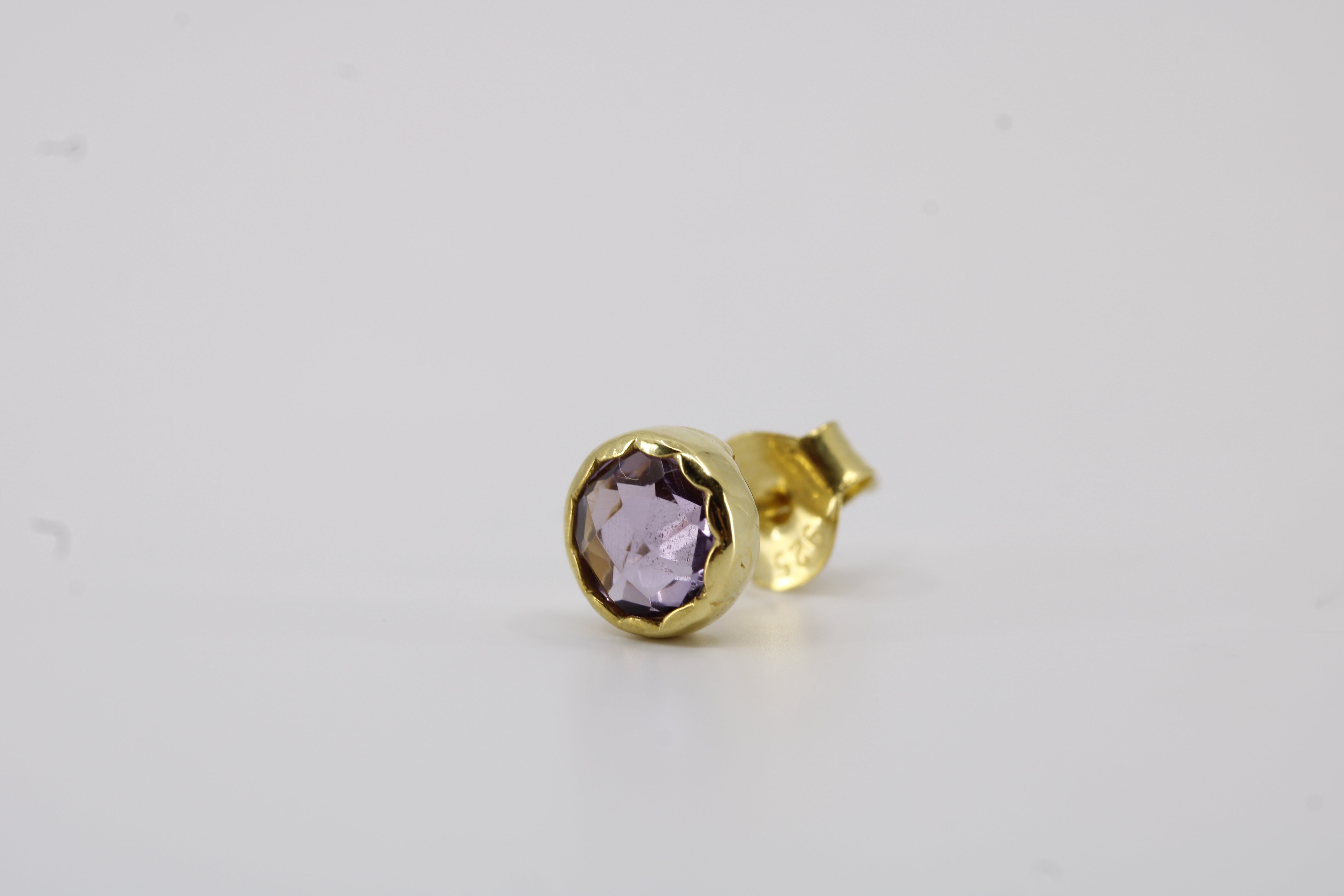 Luce 18K Gold Vermeil Bold Stud Earrings with Amethyst