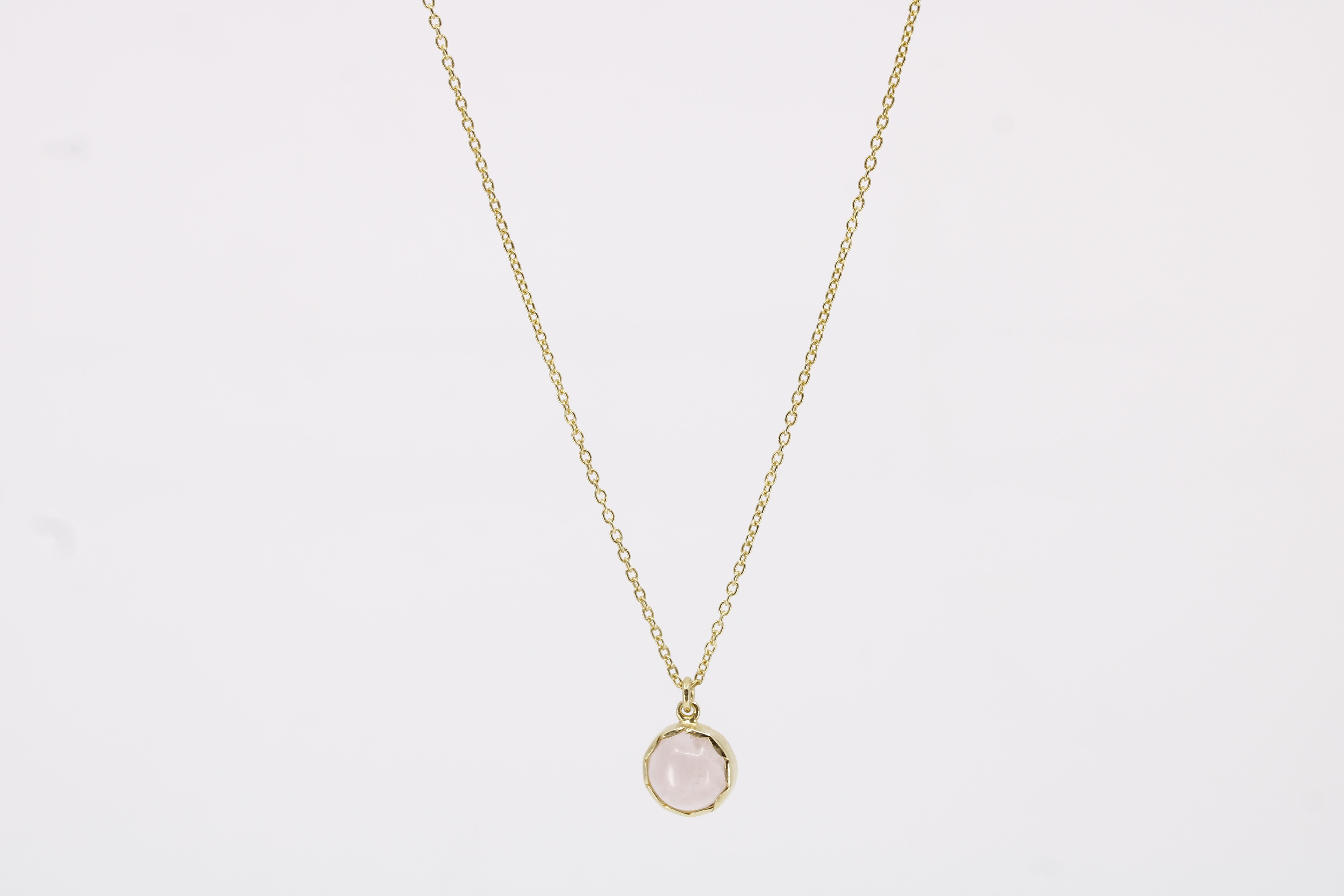 Il Gattopardo 18K Gold Vermeil Solitaire Pendant Necklace with Rose Quartz