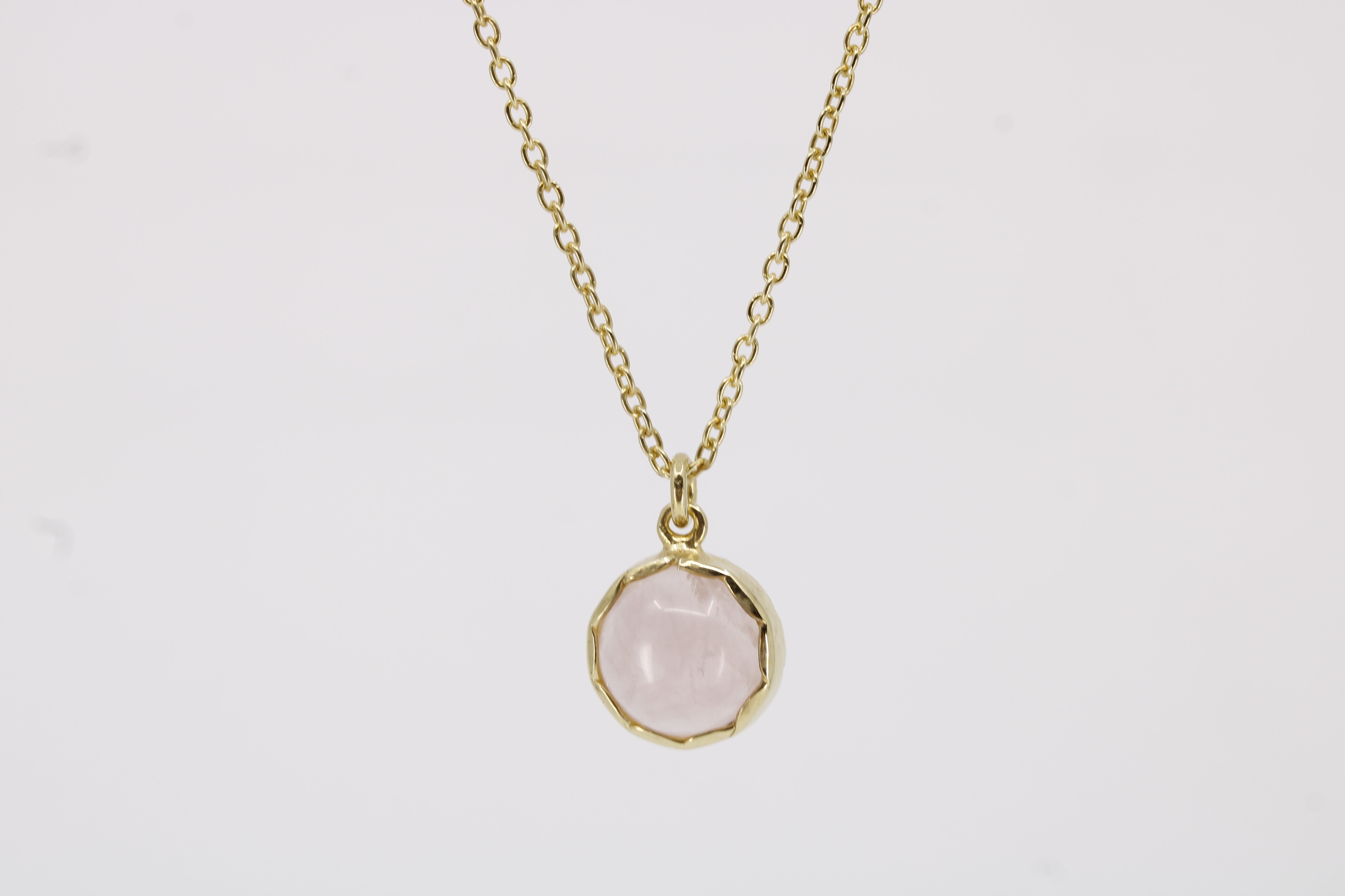 Il Gattopardo 18K Gold Vermeil Solitaire Pendant Necklace with Rose Quartz