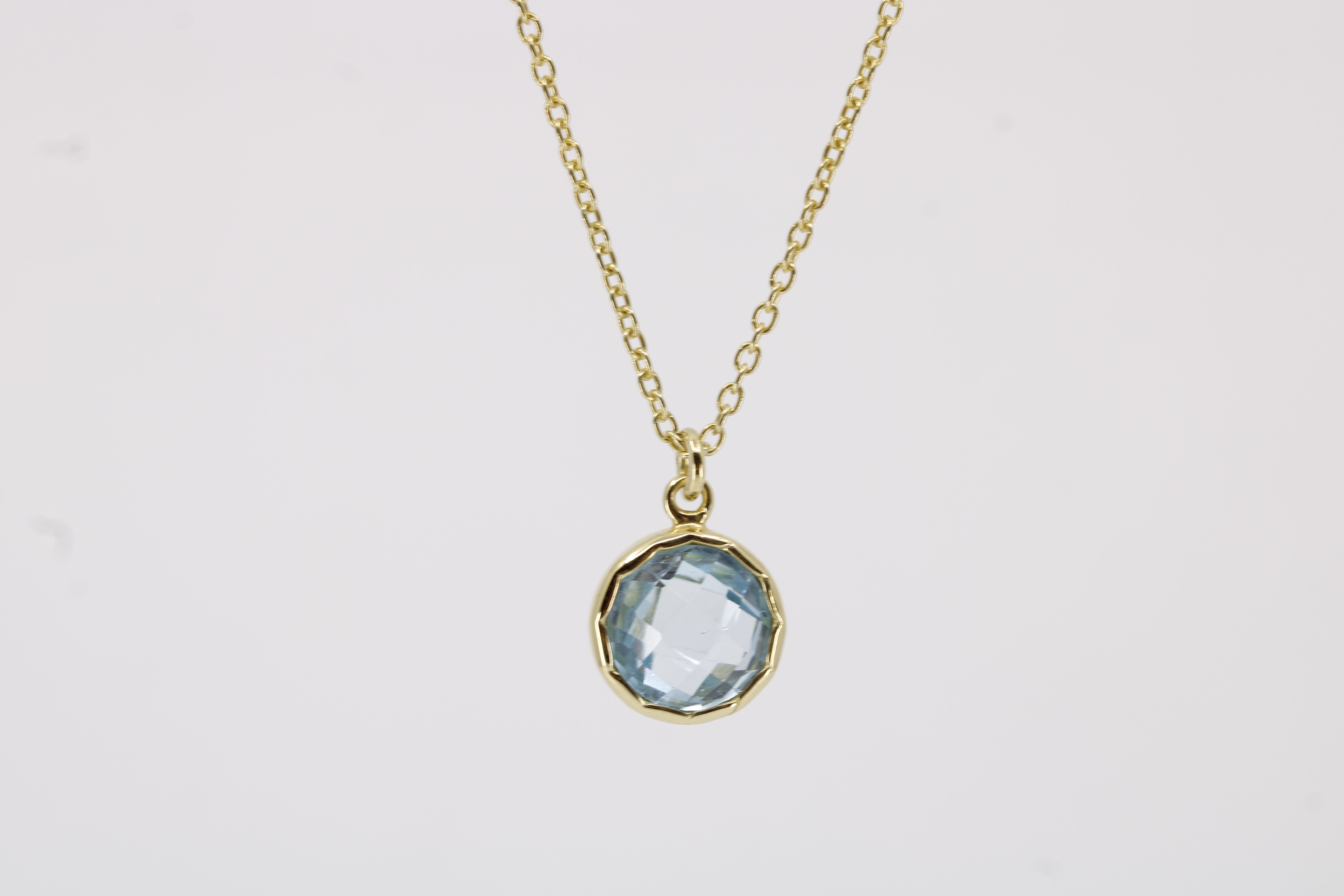 Il Gattopardo 18K Gold Vermeil Solitaire Pendant Necklace with Blue Topaz