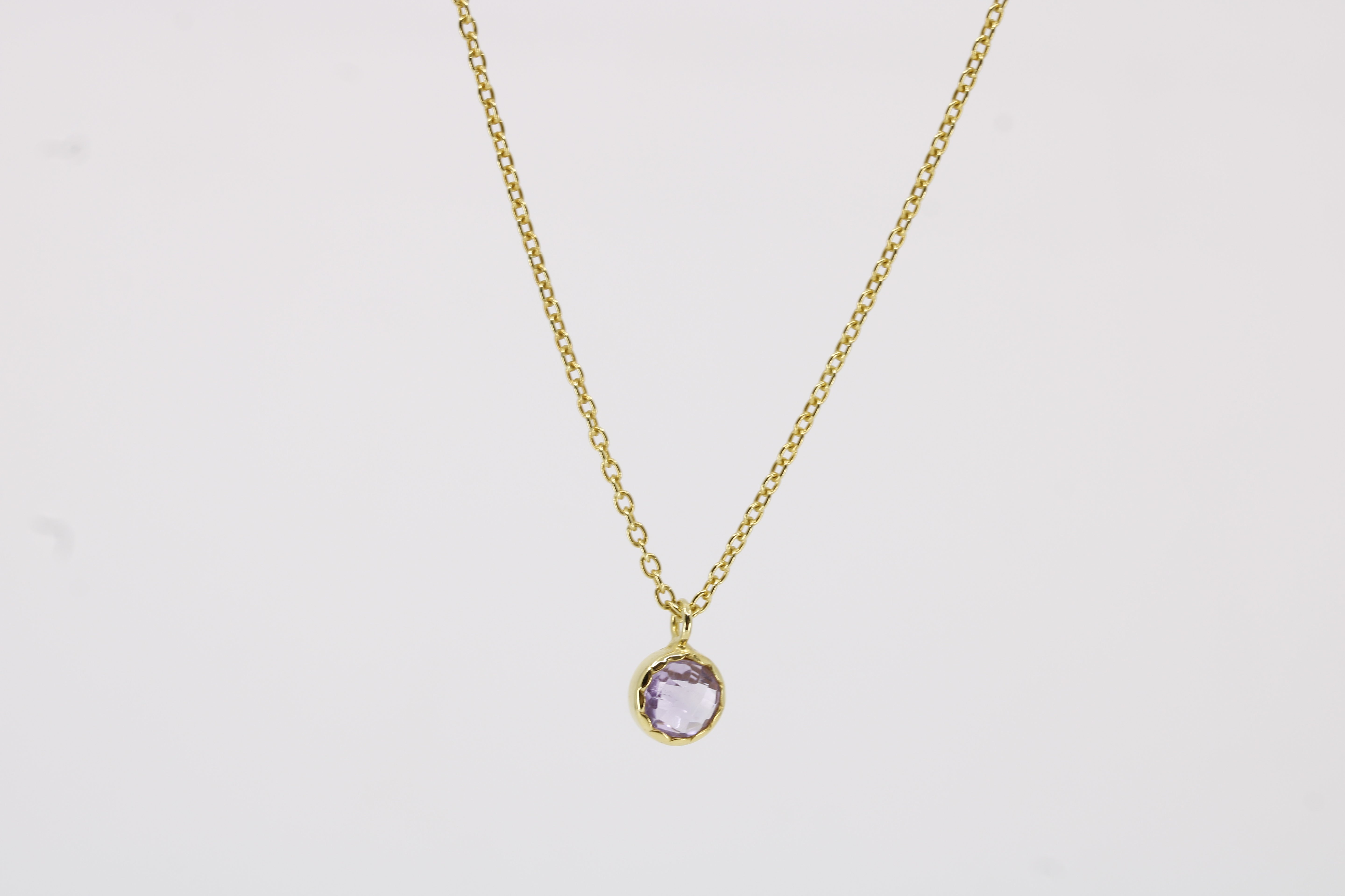 Luce Bezel Pendant Necklace with Amethyst