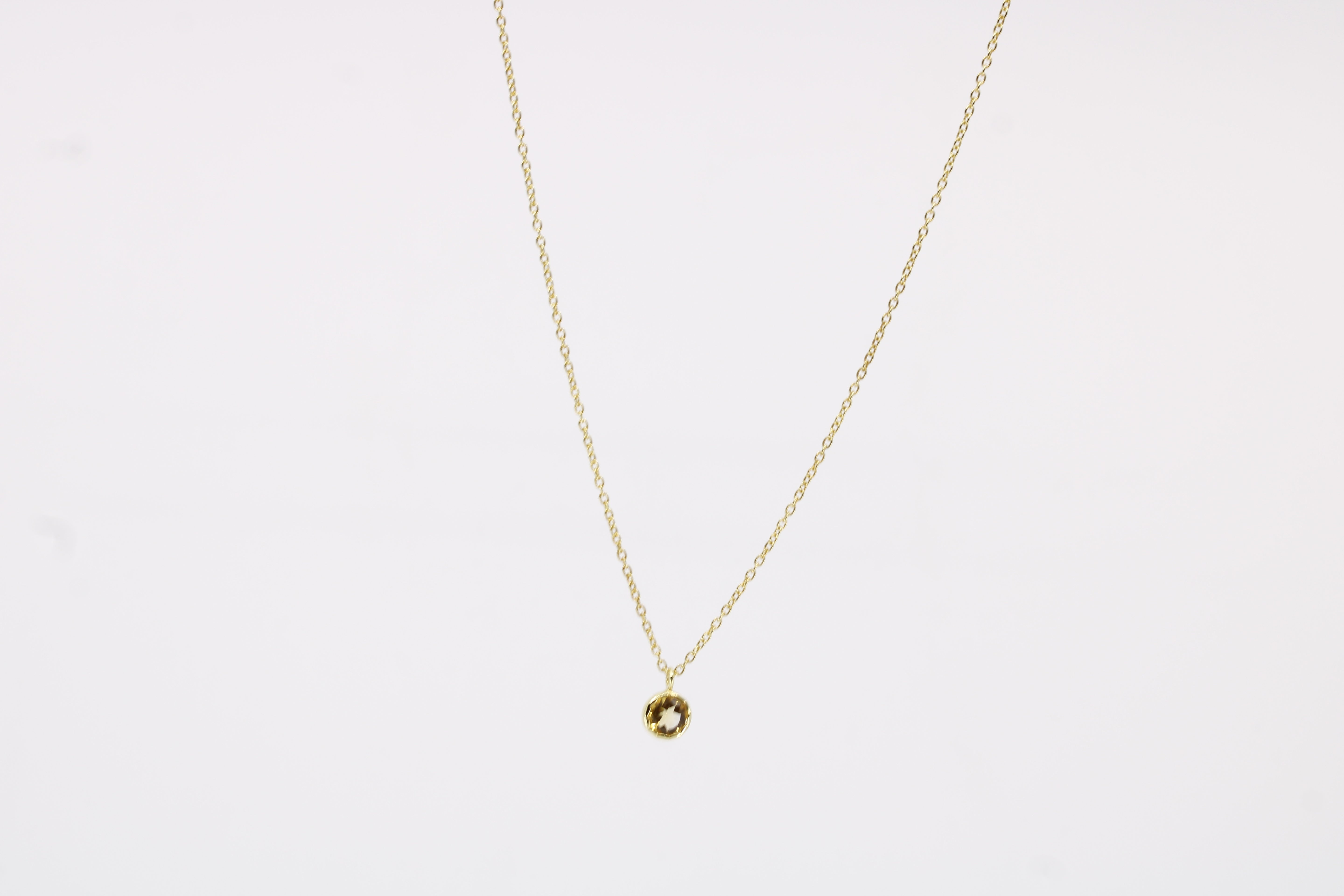 Luce Bezel Pendant Necklace with Citrine