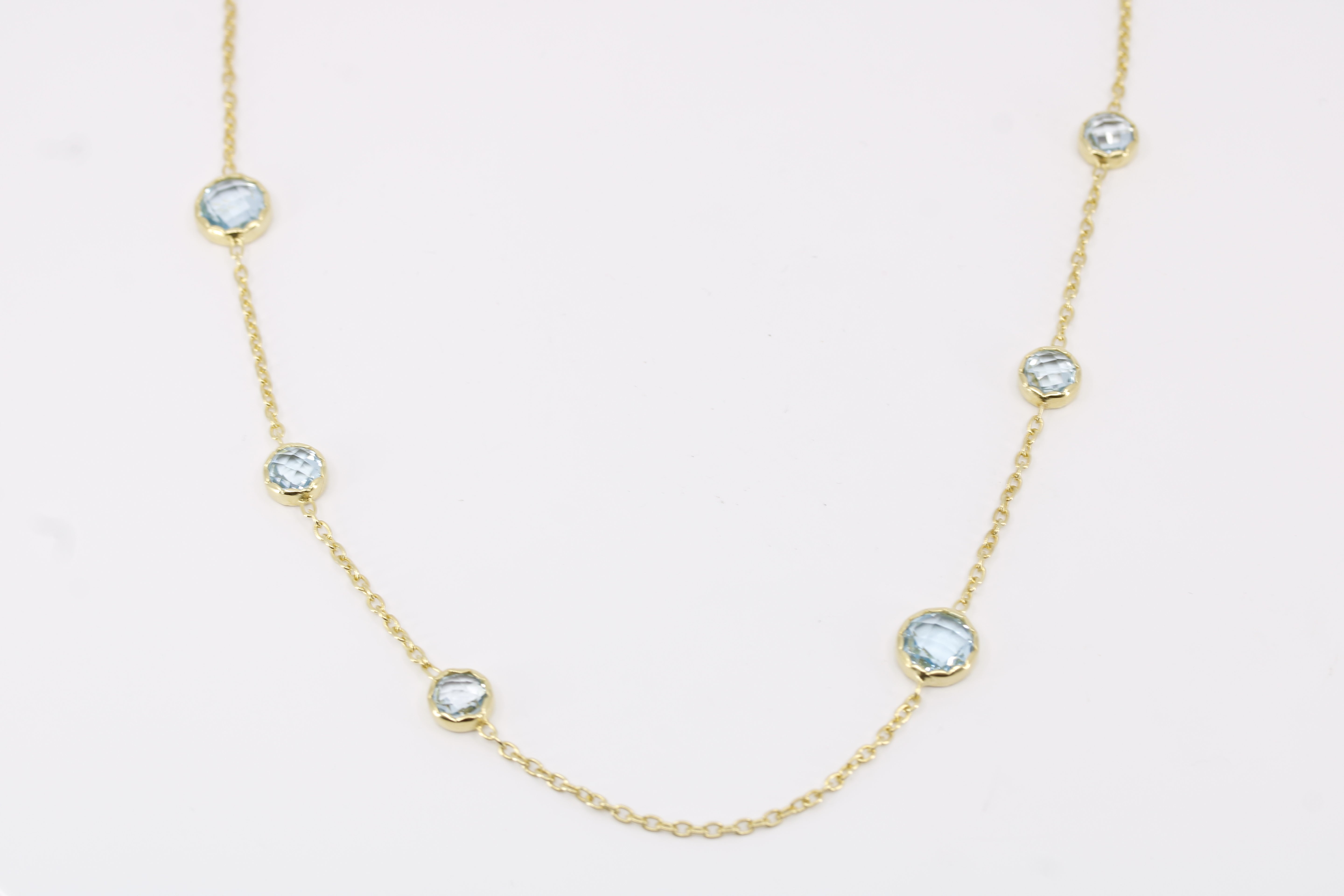 Il Gattopardo 18K Gold Vermeil Station Necklace with Blue Topaz