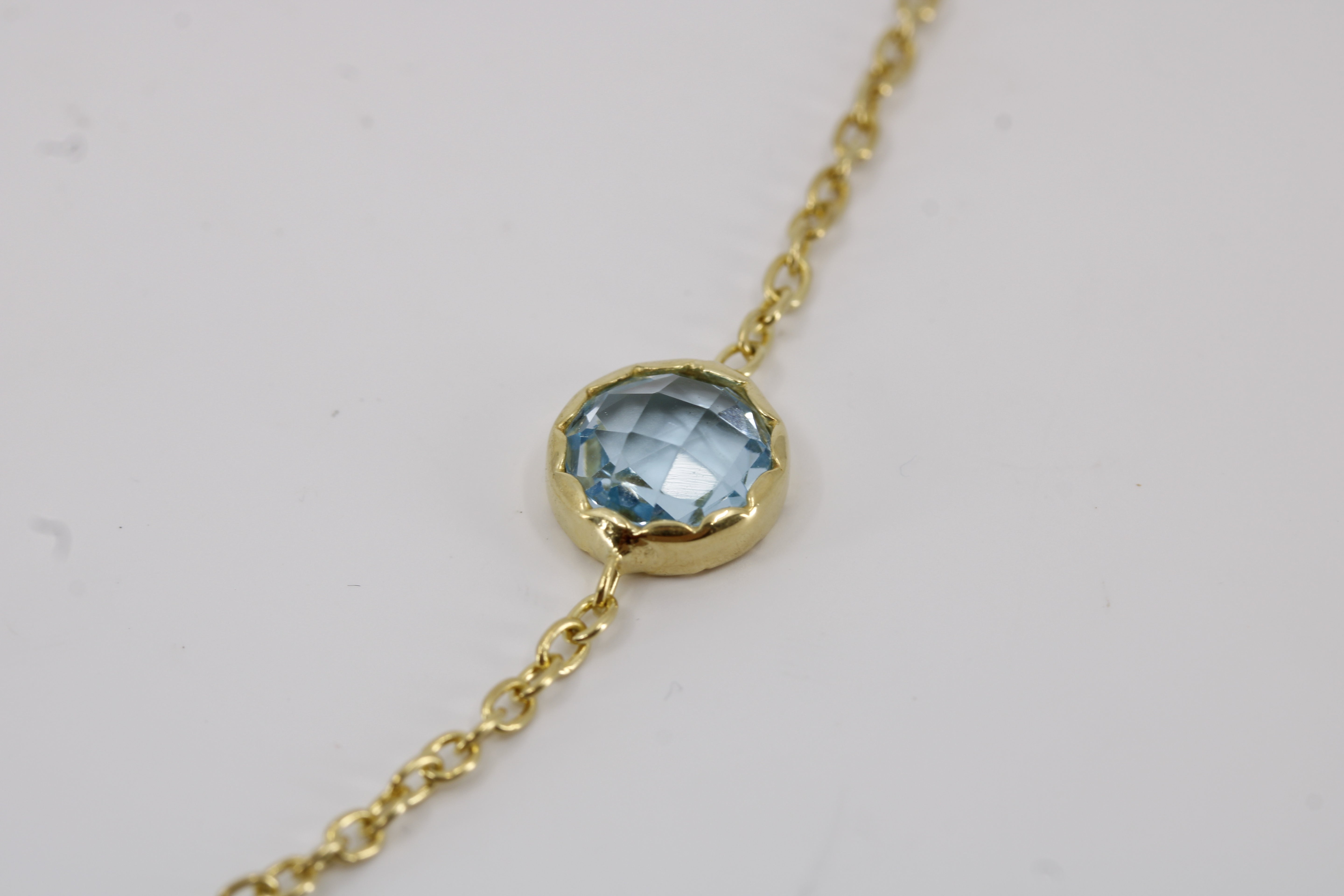 Il Gattopardo 18K Gold Vermeil Station Necklace with Blue Topaz