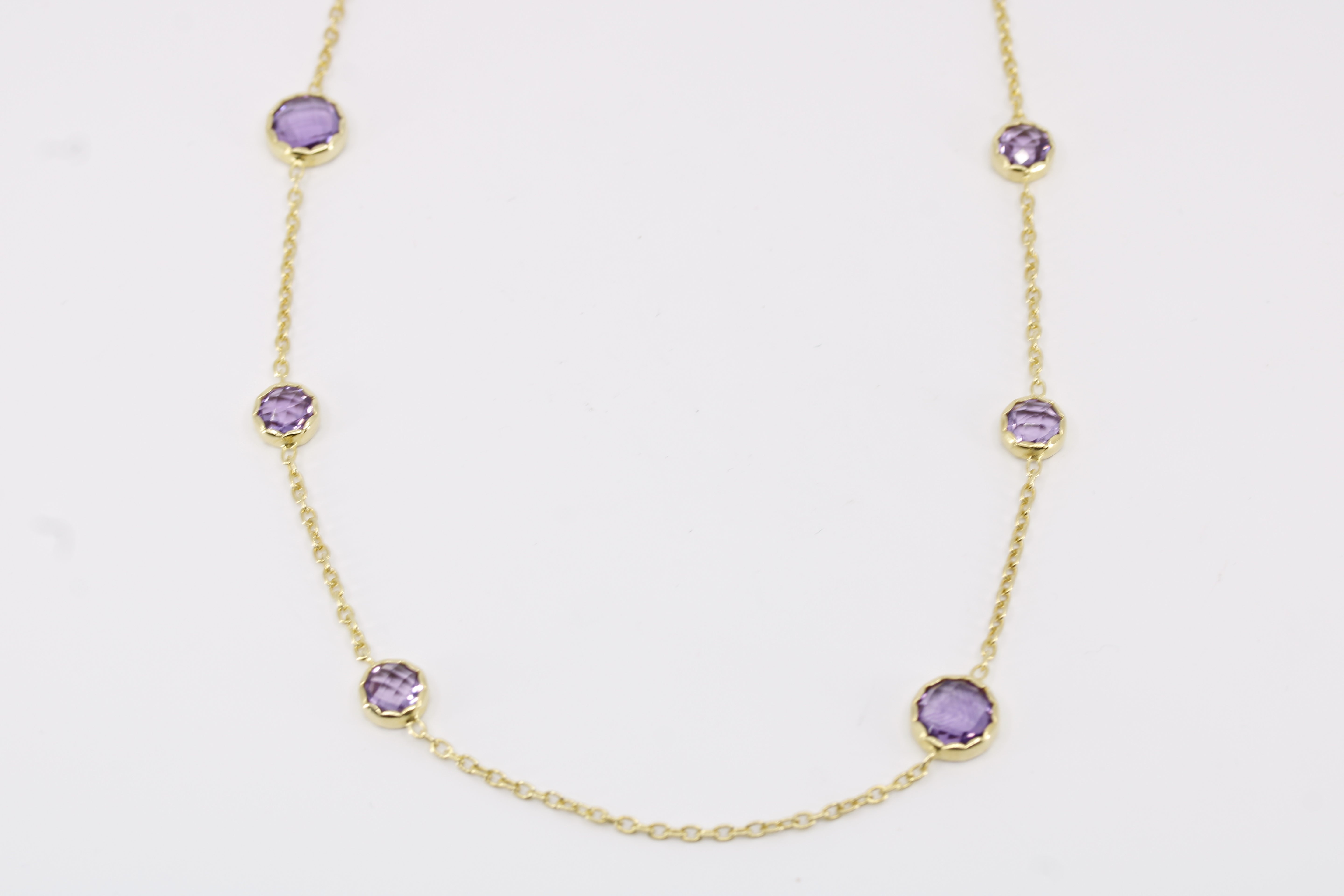 Il Gattopardo 18K Gold Vermeil Station Necklace with Amethyst