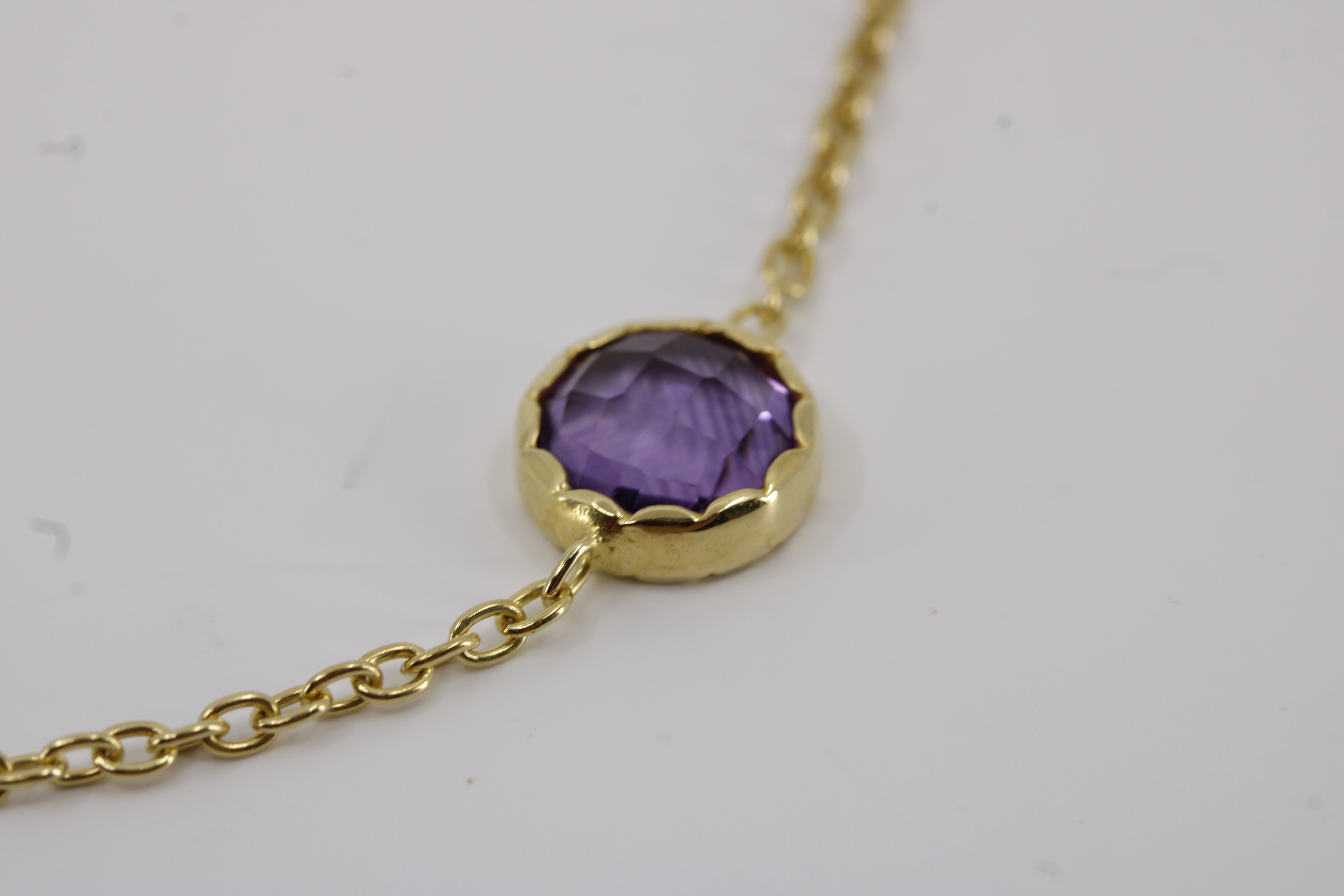 Il Gattopardo 18K Gold Vermeil Station Necklace with Amethyst
